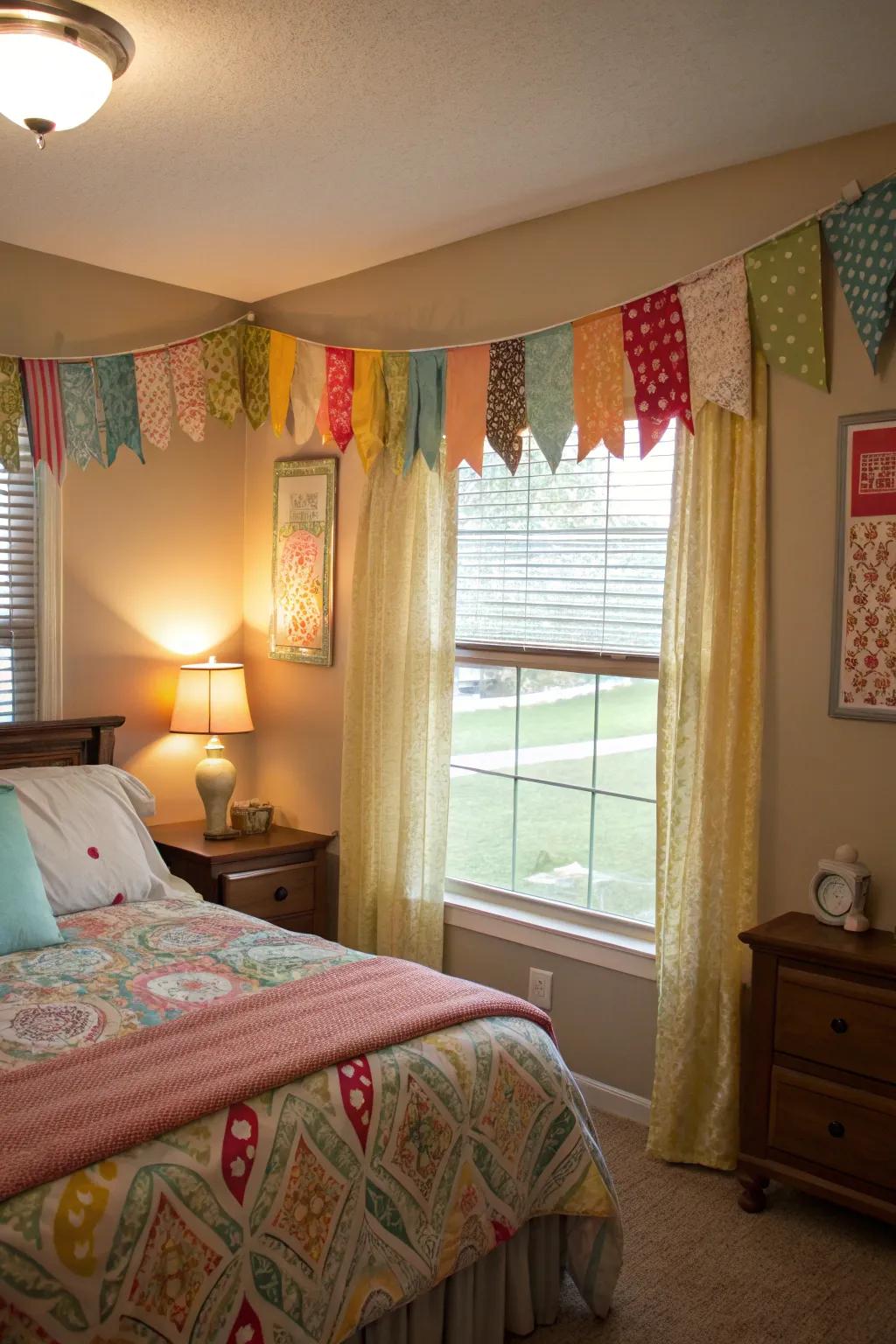 Make your own affordable valances using fabric remnants.