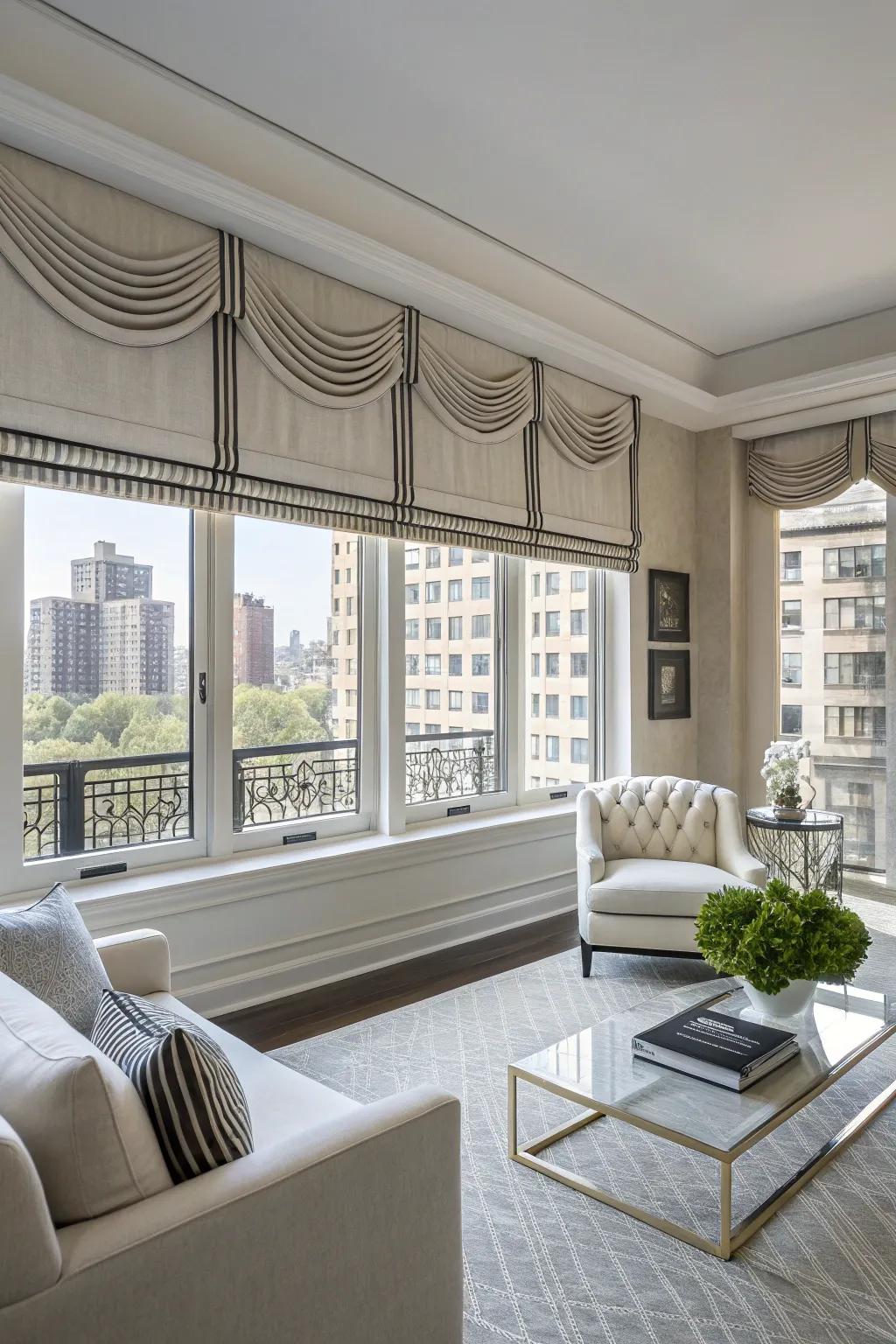 Bespoke hard valances offer a polished, crisp appearance.
