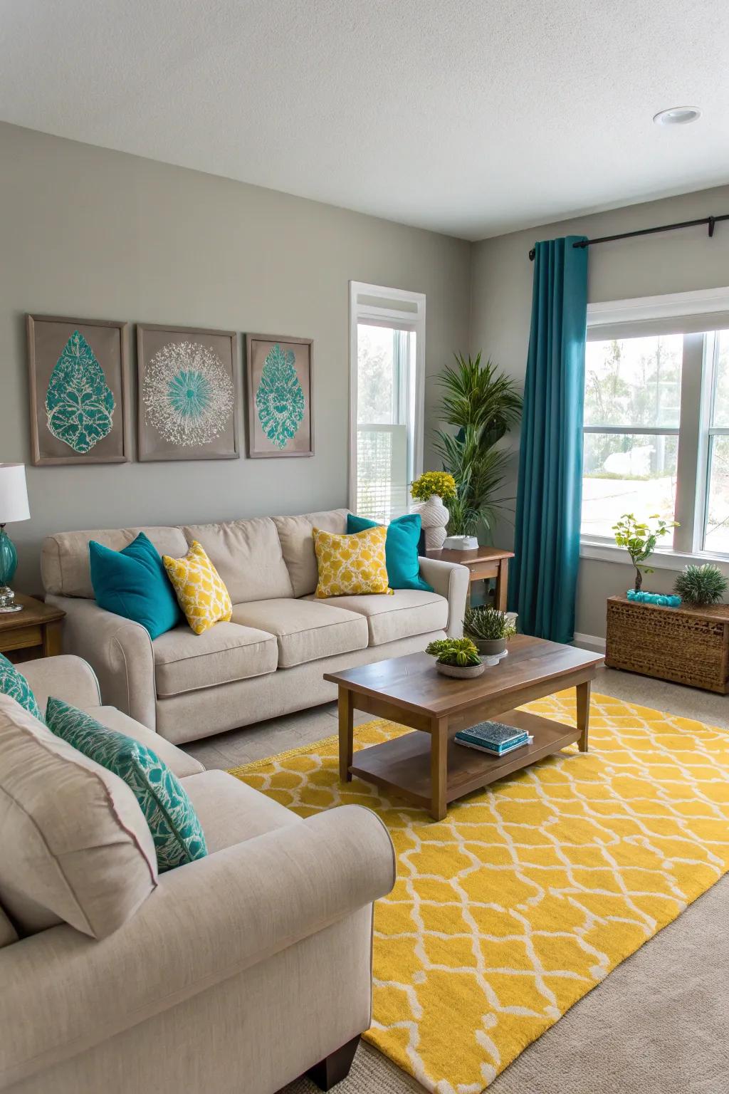 Unexpected color bursts that add a refreshing contrast to the autumn décor.