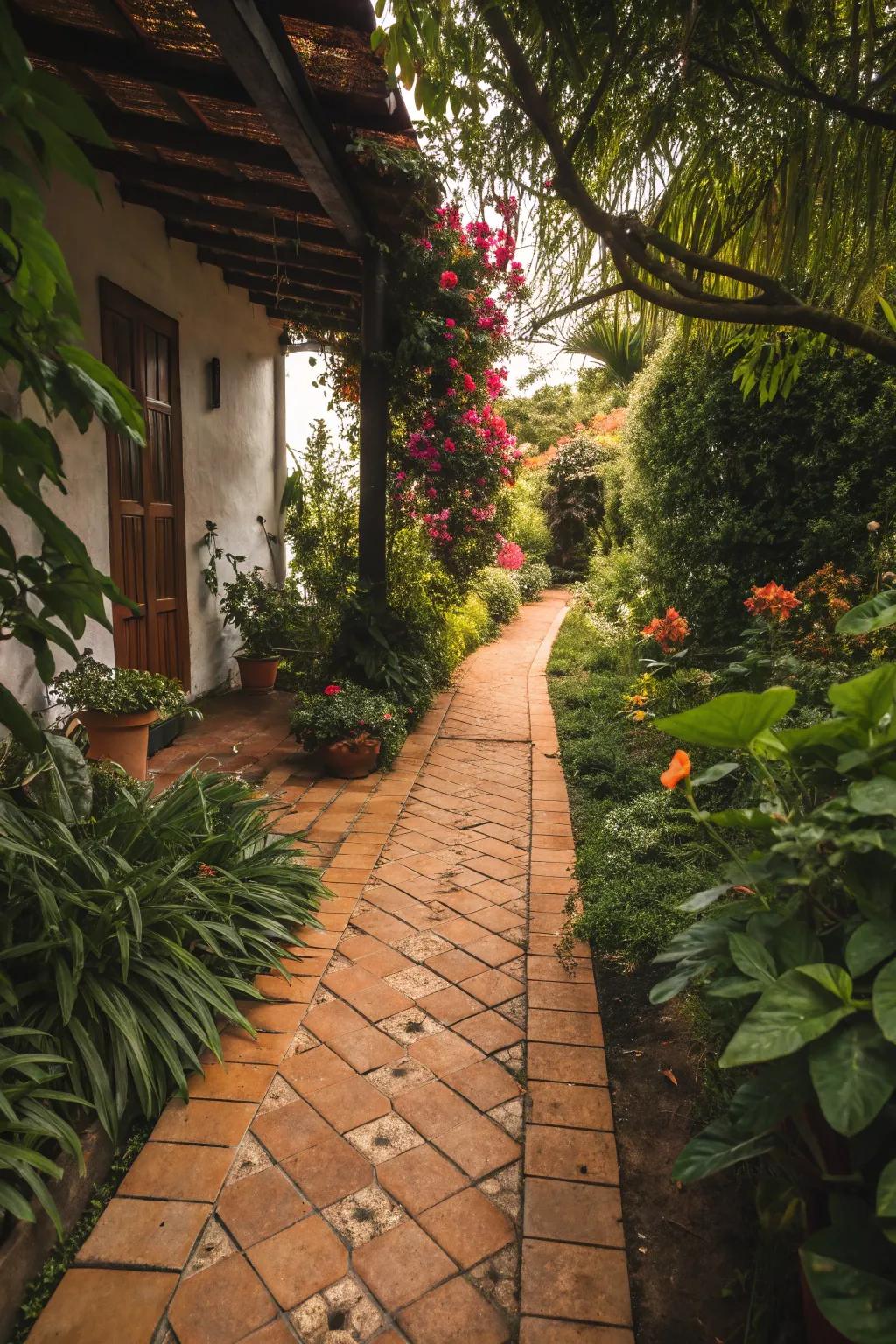 Terracotta tiles contribute warmth and Mediterranean charm.