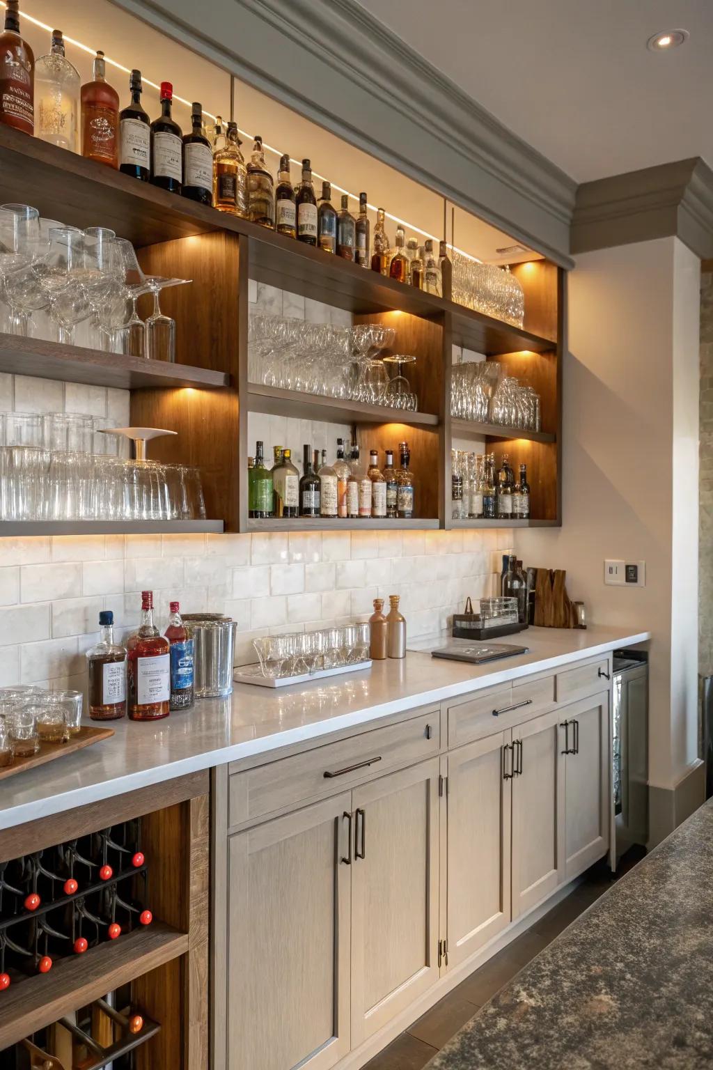 Adding a personal touch with a multi-functional bar area.
