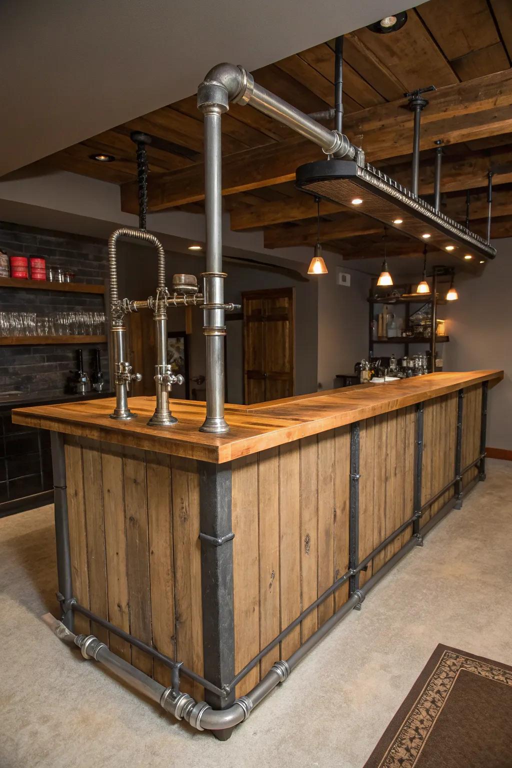 Urban design features add a striking sophistication to your bar area.