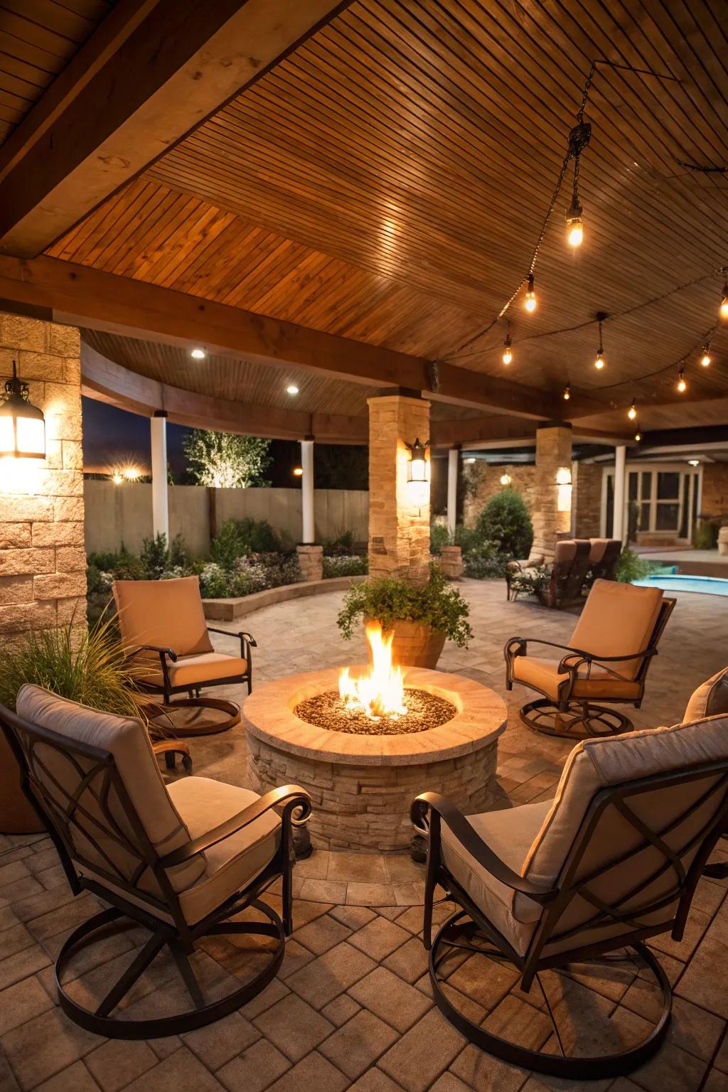 A fire pit adds warmth and atmosphere to your patio.
