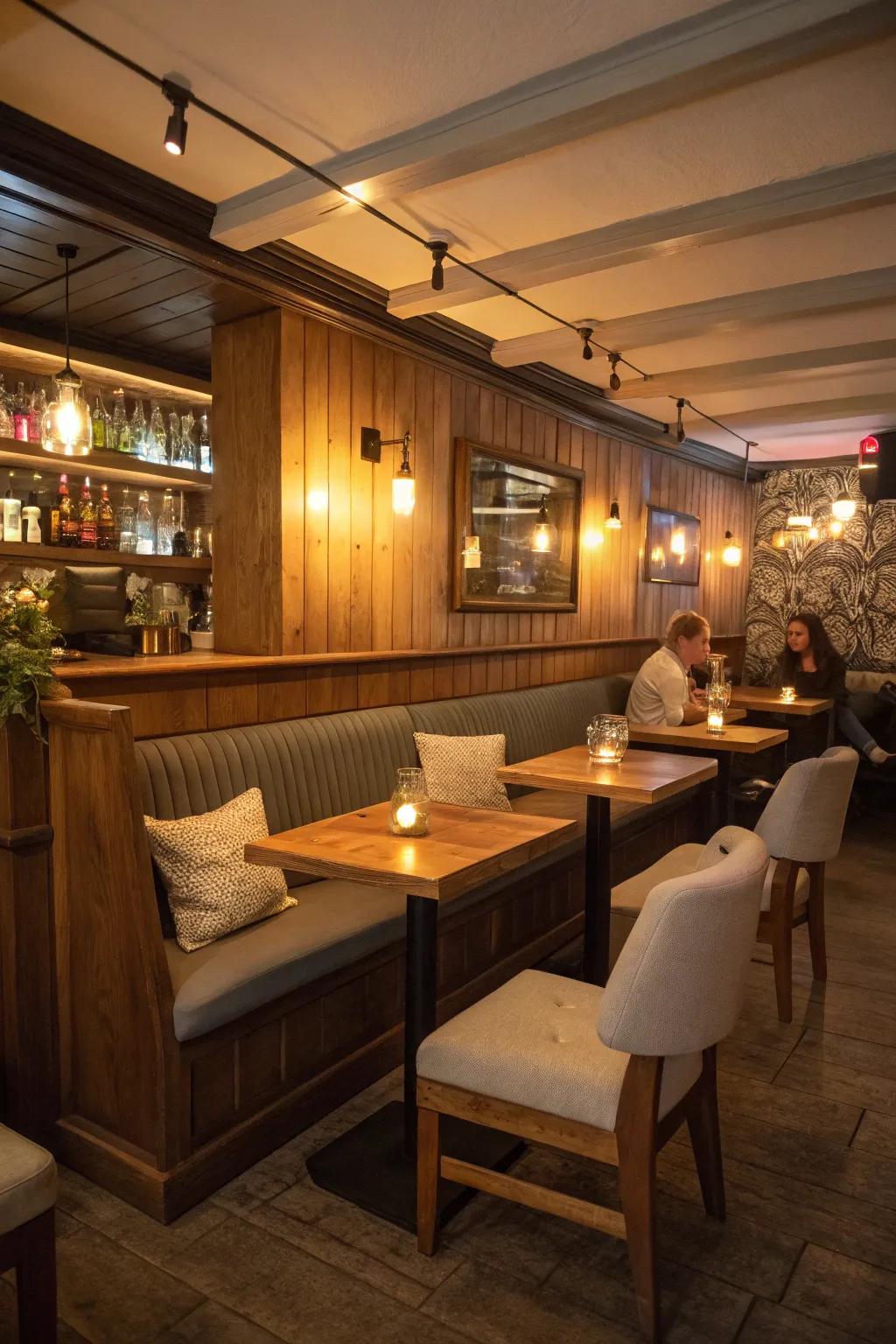 A snug corner can make for the ideal private bar spot.