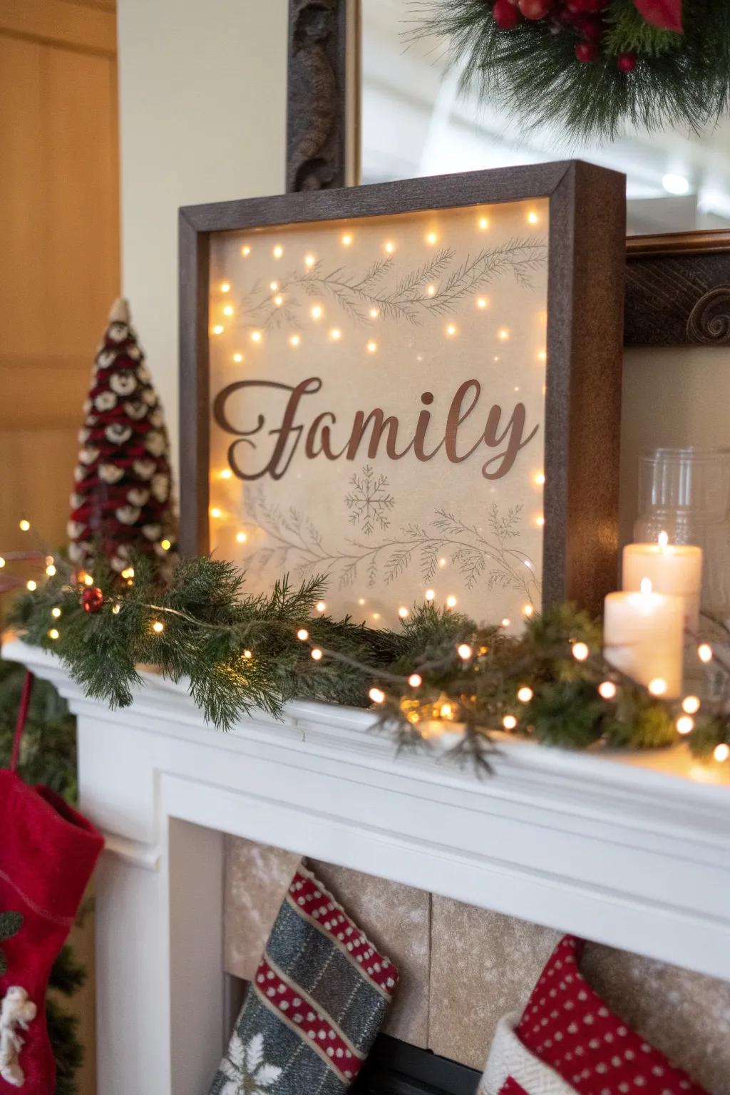 A personalized shadow box with a family touch
