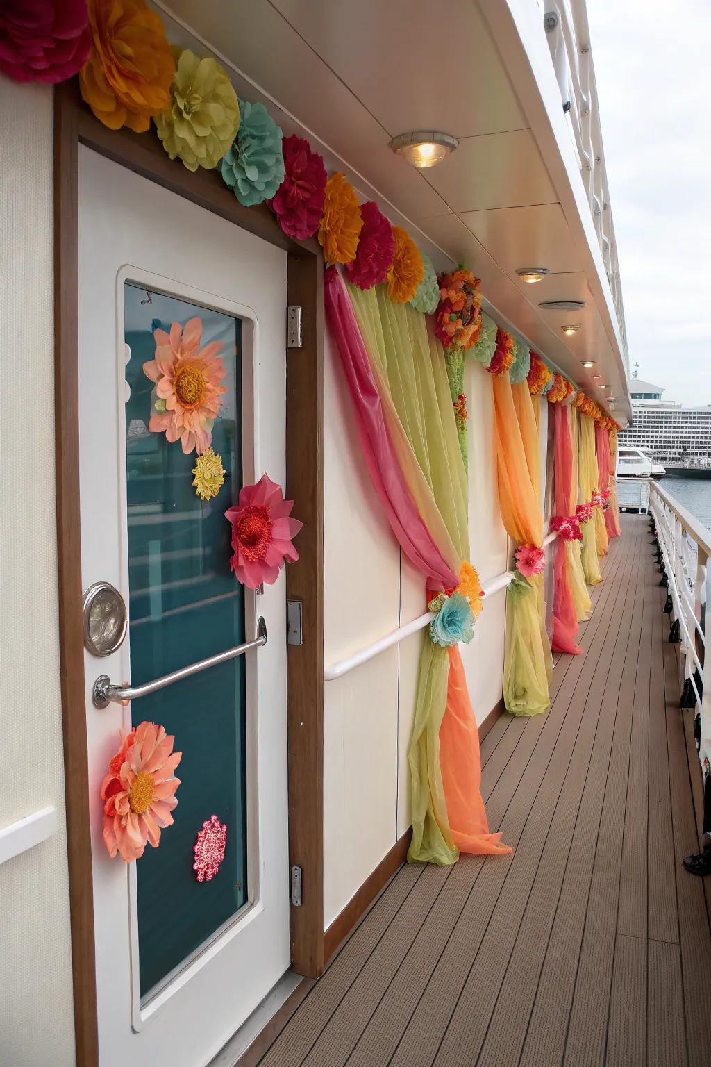 Handmade crafts add a personal touch to your cruise door.