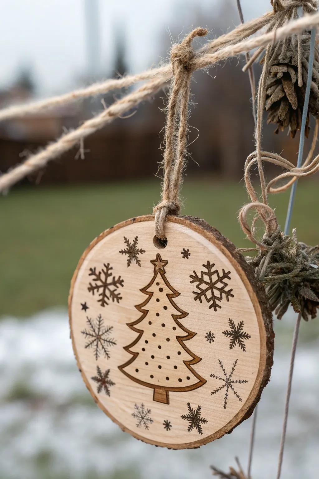 Infuse your home with holiday spirit using seasonal wood circle paintings.