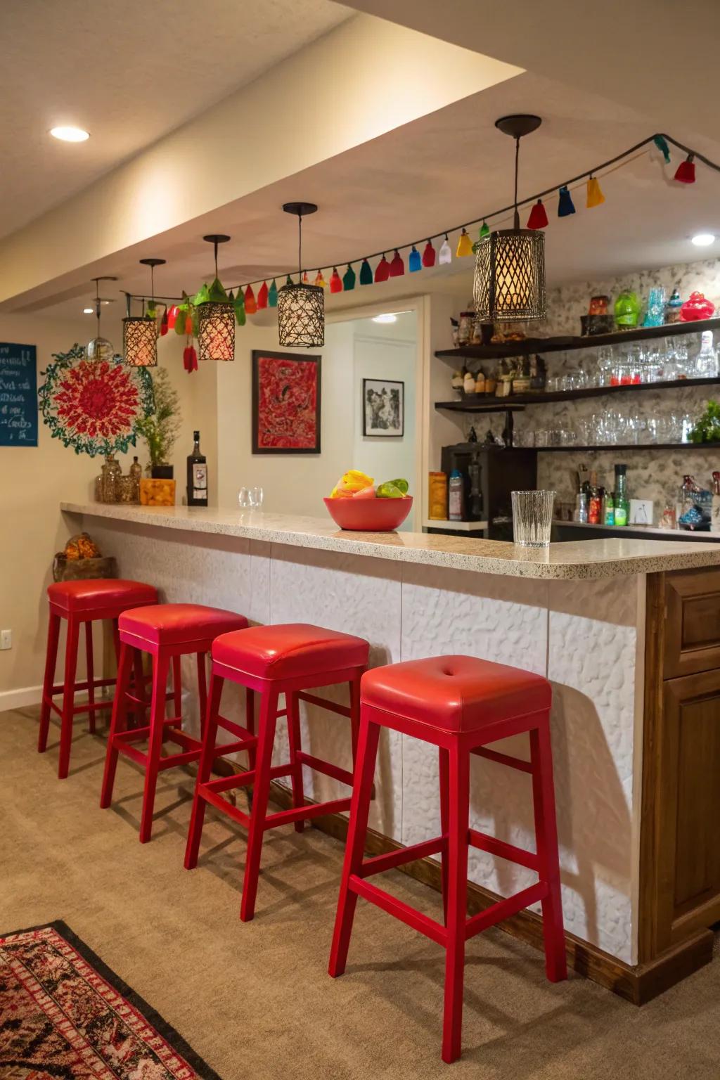 A burst of color brings vibrancy and energy to your bar.
