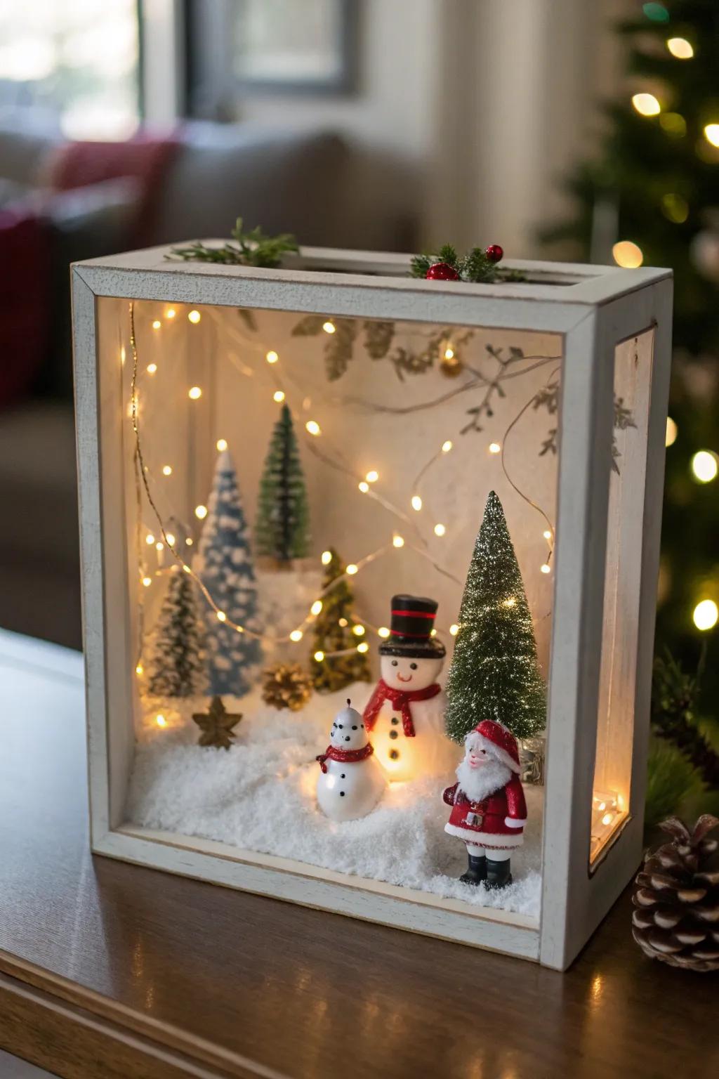 A chic and affordable Christmas shadow box