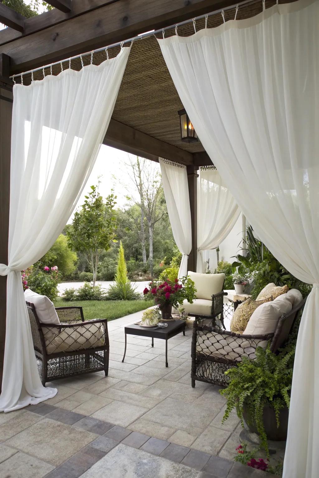 Outdoor curtains offer privacy and style to your patio.