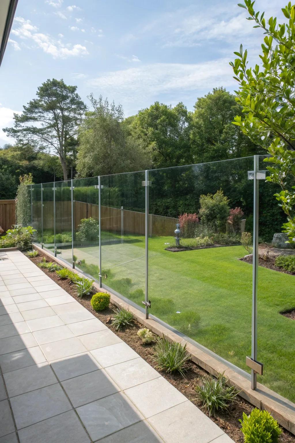Crystal pane fencing delivers refinement and clear viewing.