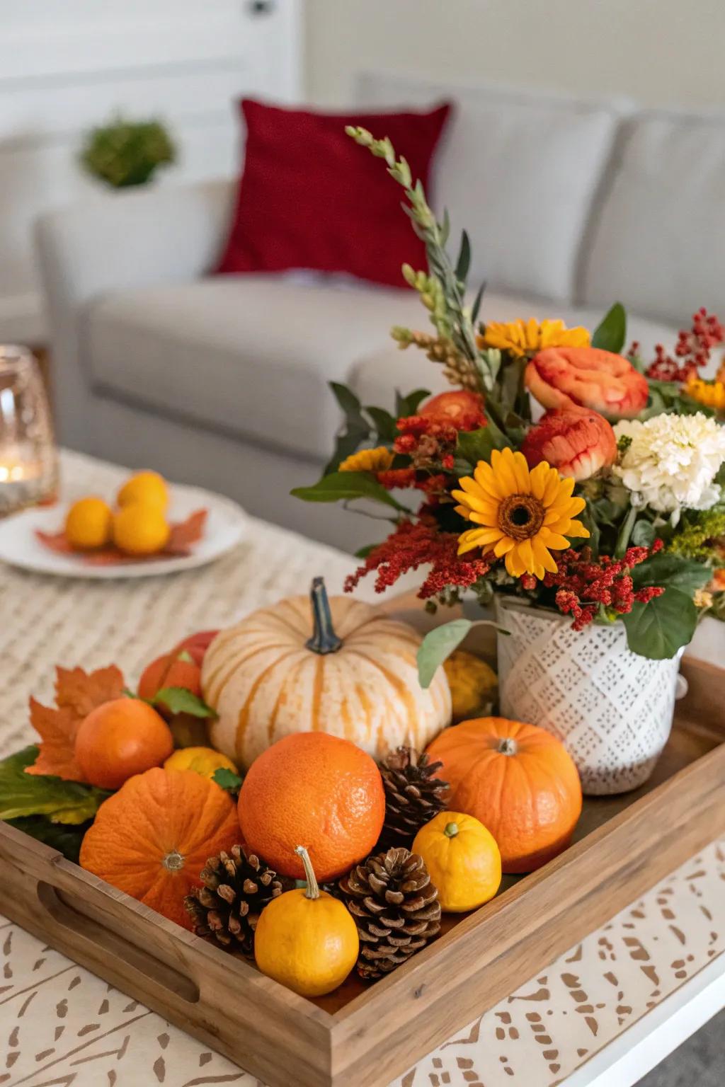A striking desk centerpiece that embodies the spirit of fall.