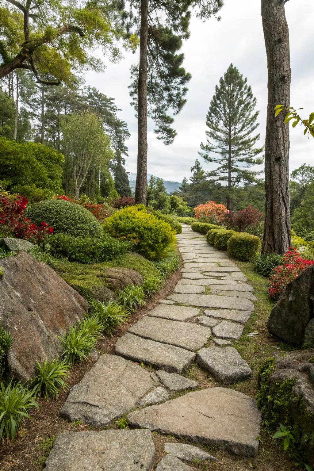 Natural stone paths present genuine appeal and enduring magnificence.