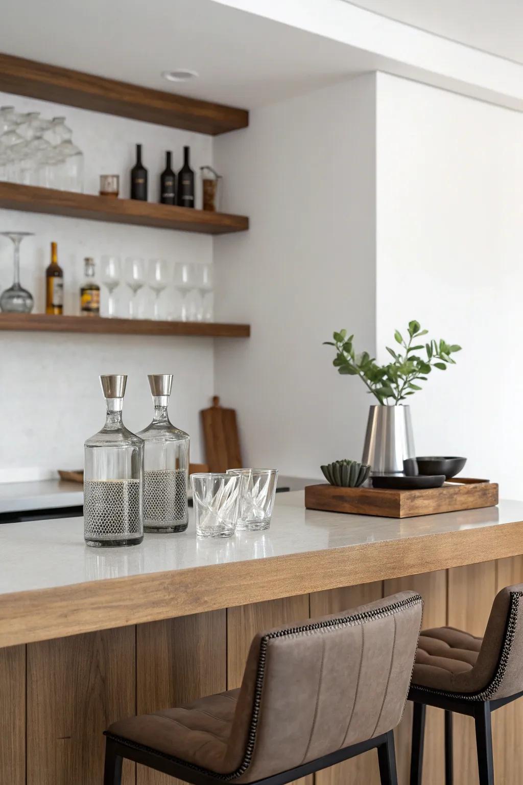 Simple decor creates a serene and uncluttered space.