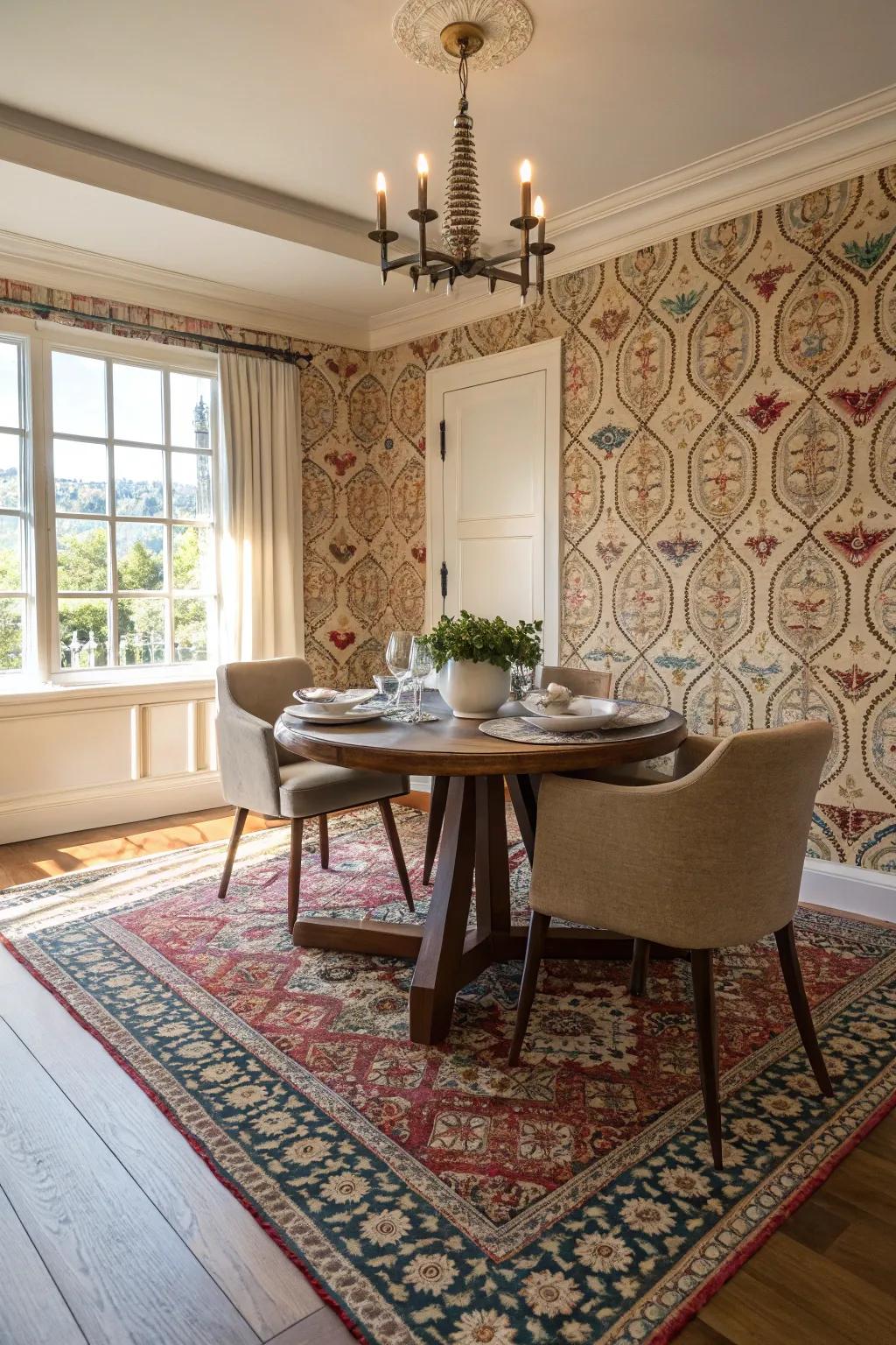 Textures and patterns introduce subtle sophistication to a modern dining room.