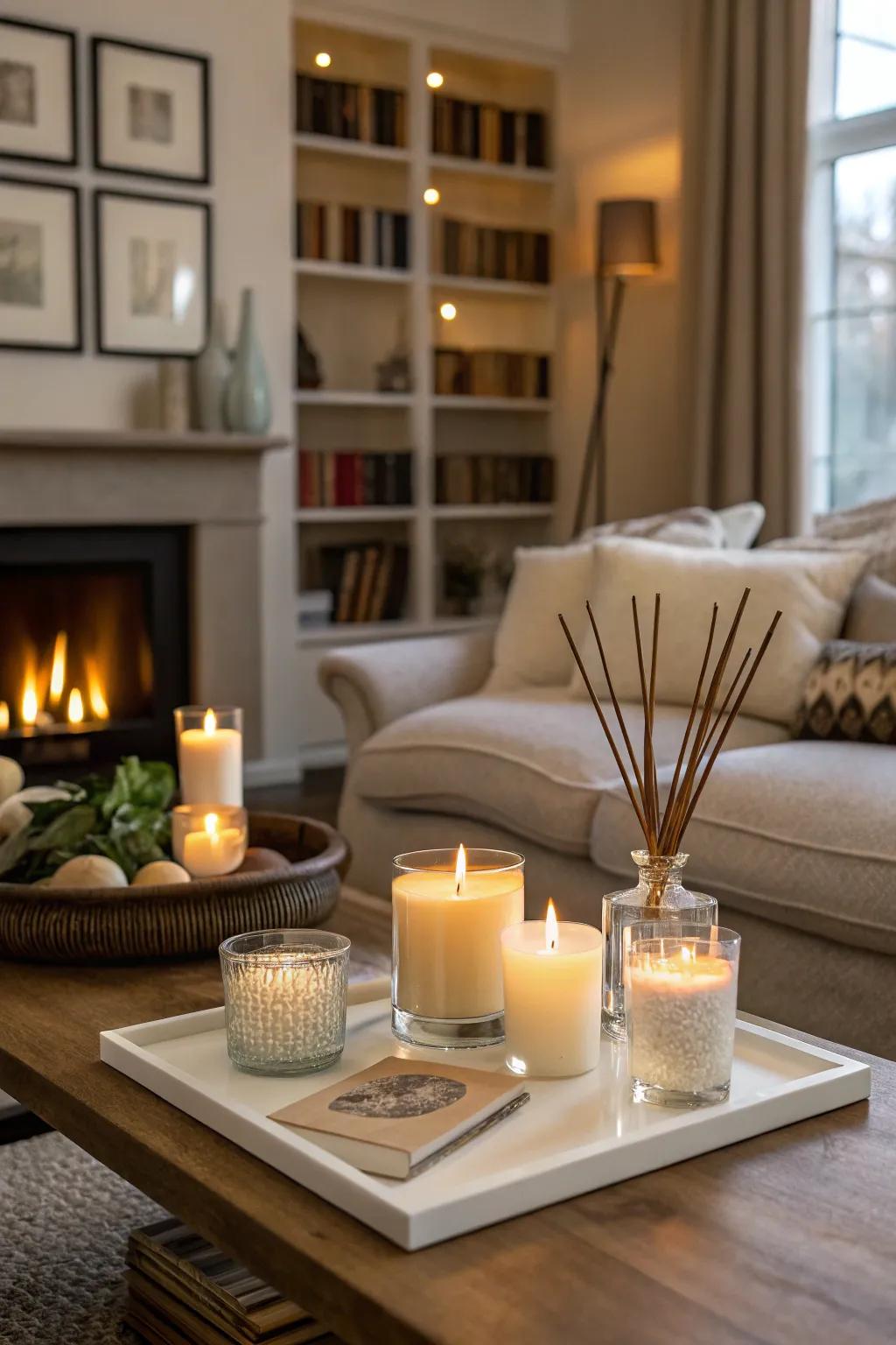 Seasonal fragrances like lavender and citrus lift the ambiance.