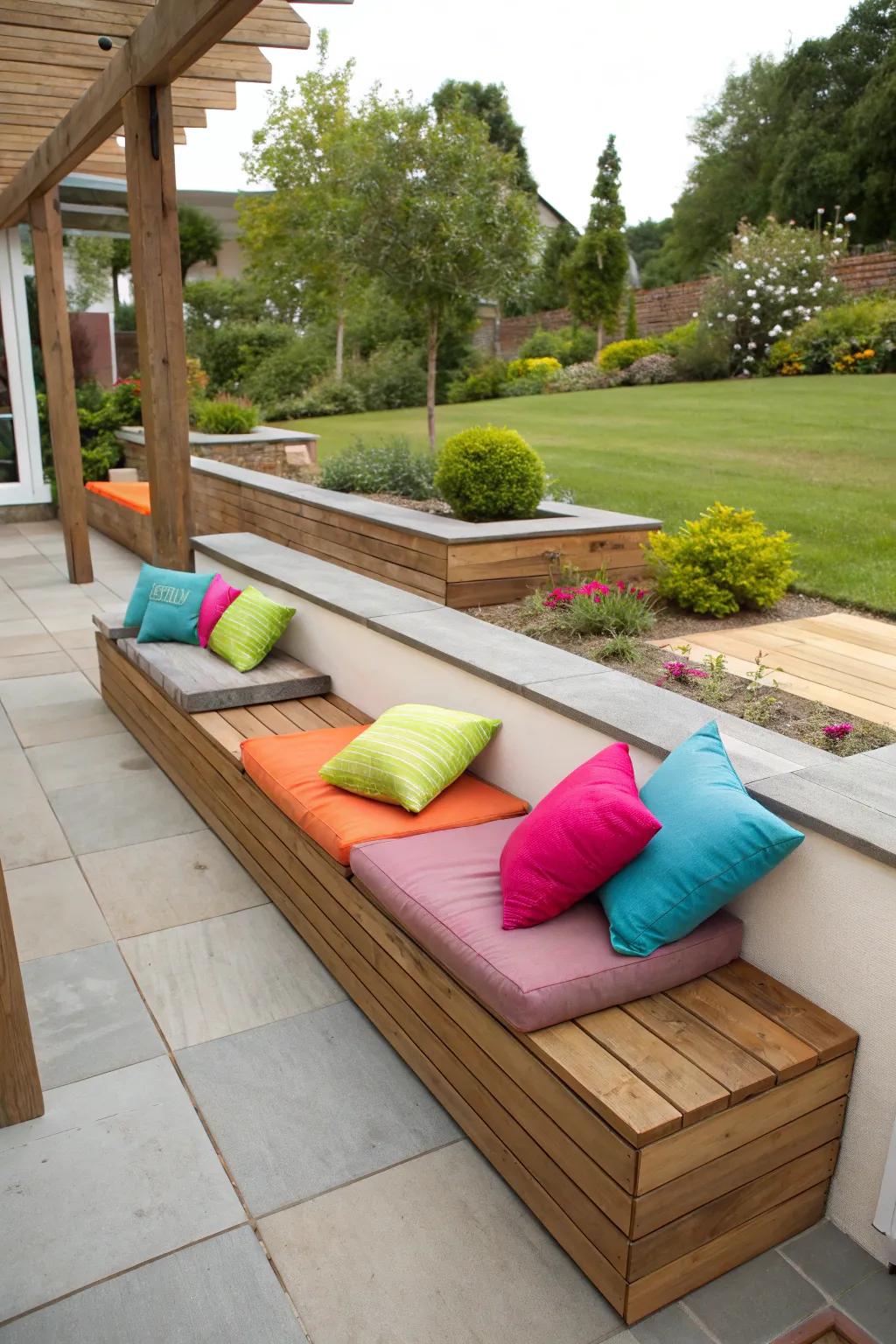 Built-in seating provides a seamless and spacious feel.