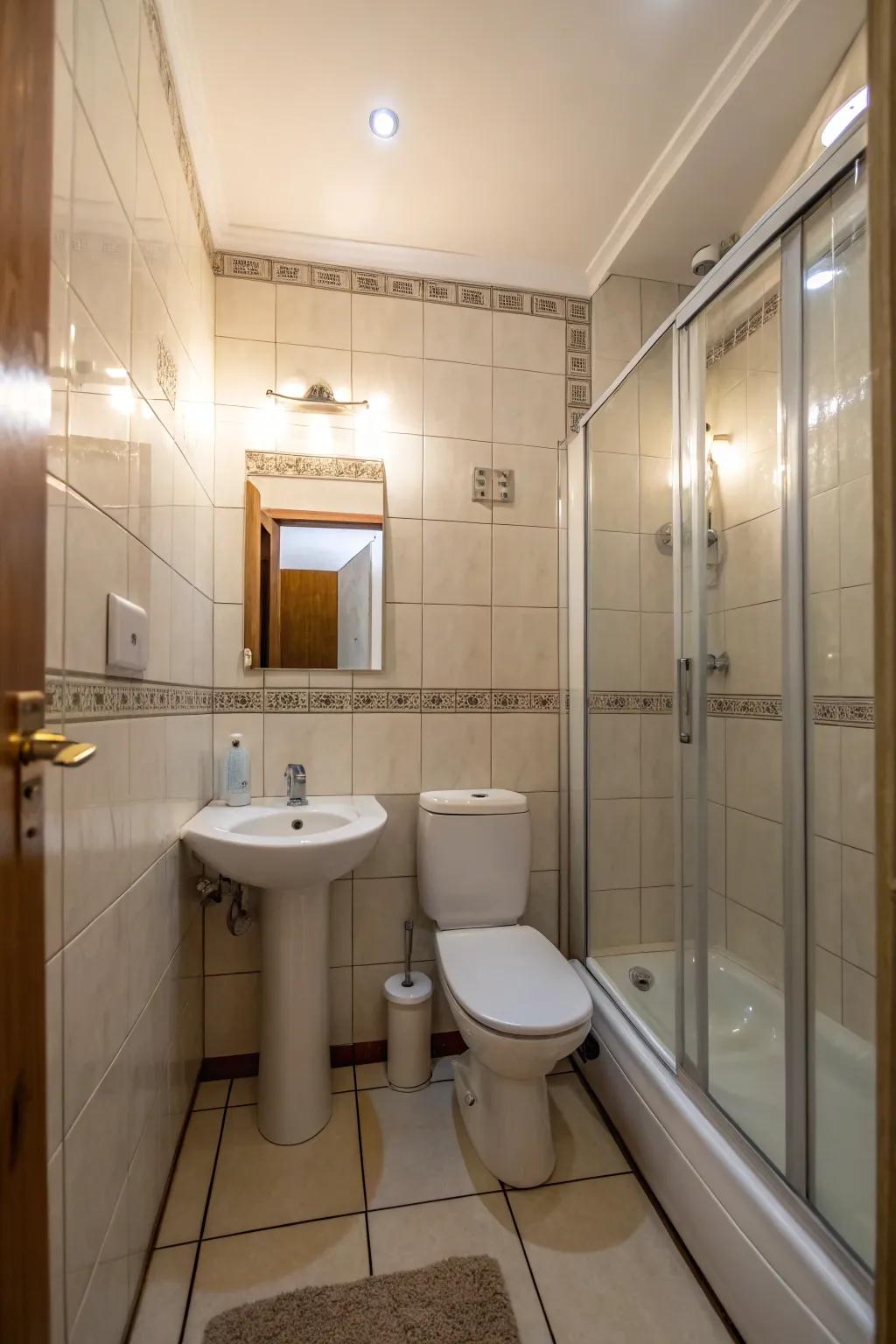 Reflecting tiles increase lighting, building a brighter room.