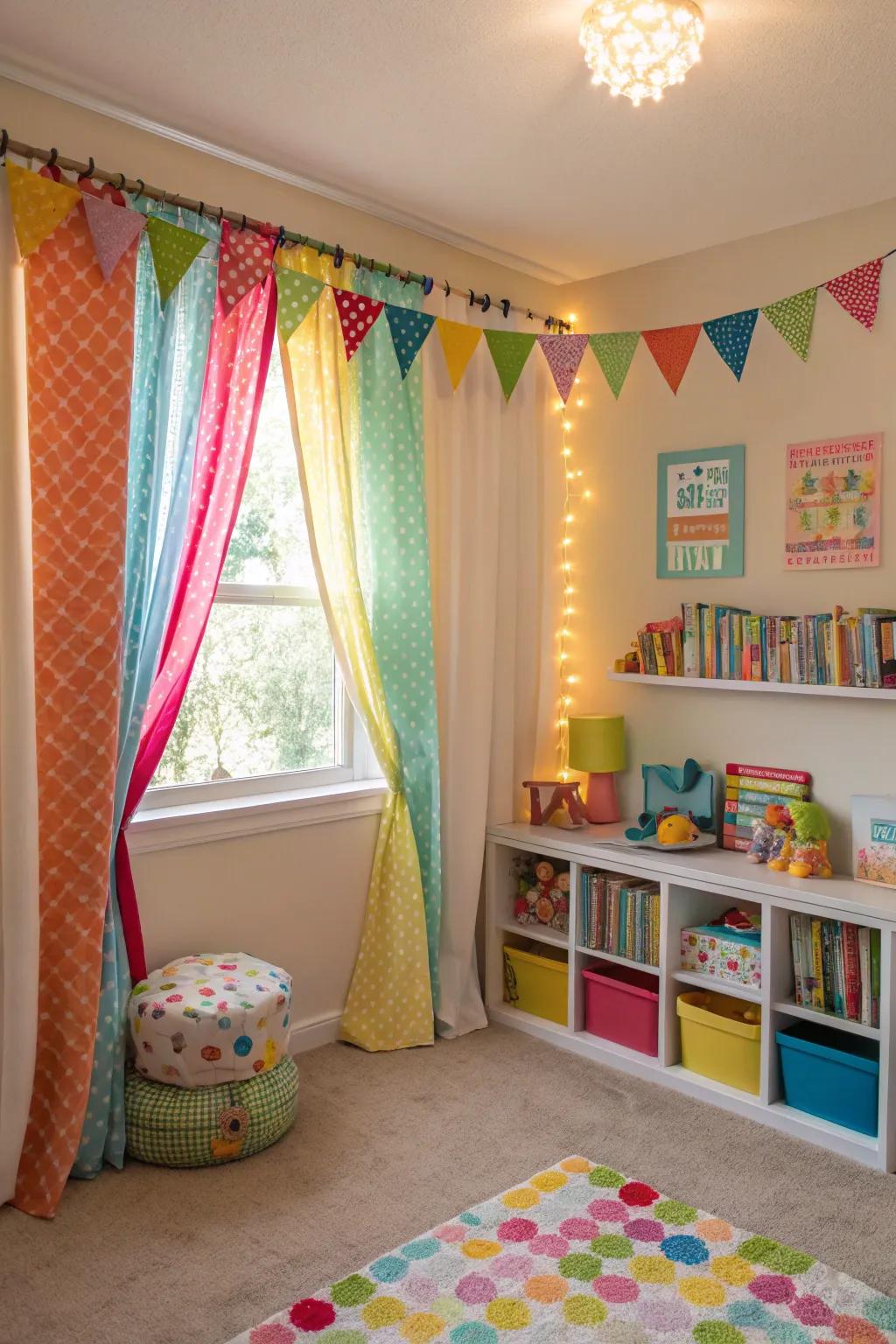 Colorful valances add a fun touch to children's rooms.