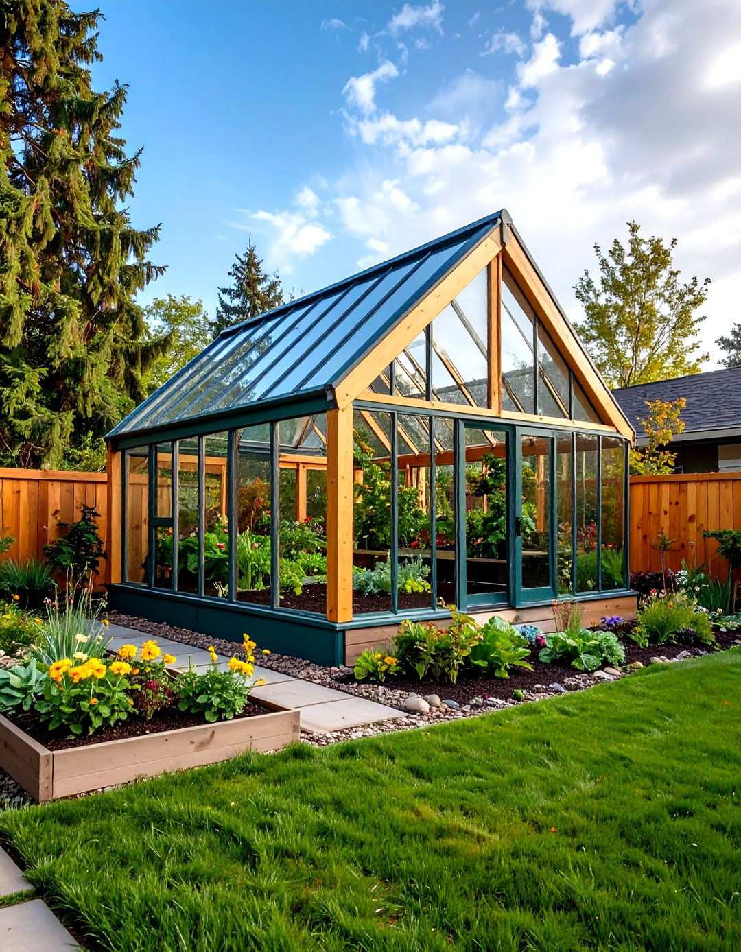 A Frame Corner Greenhouse Design - 20 Corner Greenhouse Ideas