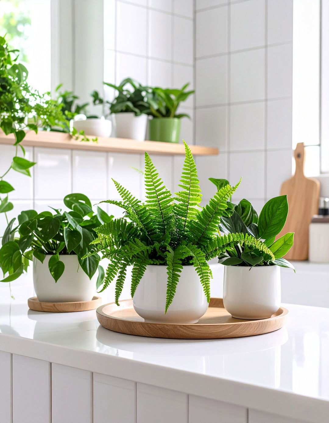 A Green Corner Brings Order and Oxygen to the Bathroom Counter - 20 Bathroom Counter Organization Ideas