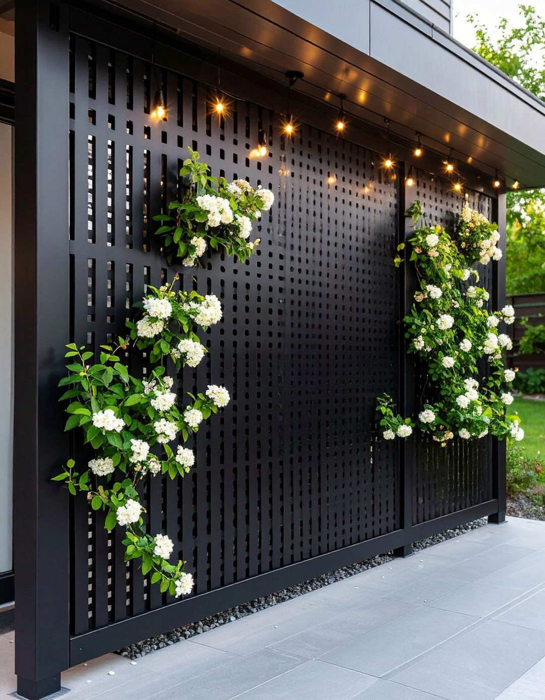 Adding a Black Accent Screen Wall - 20 Black Porch Ideas