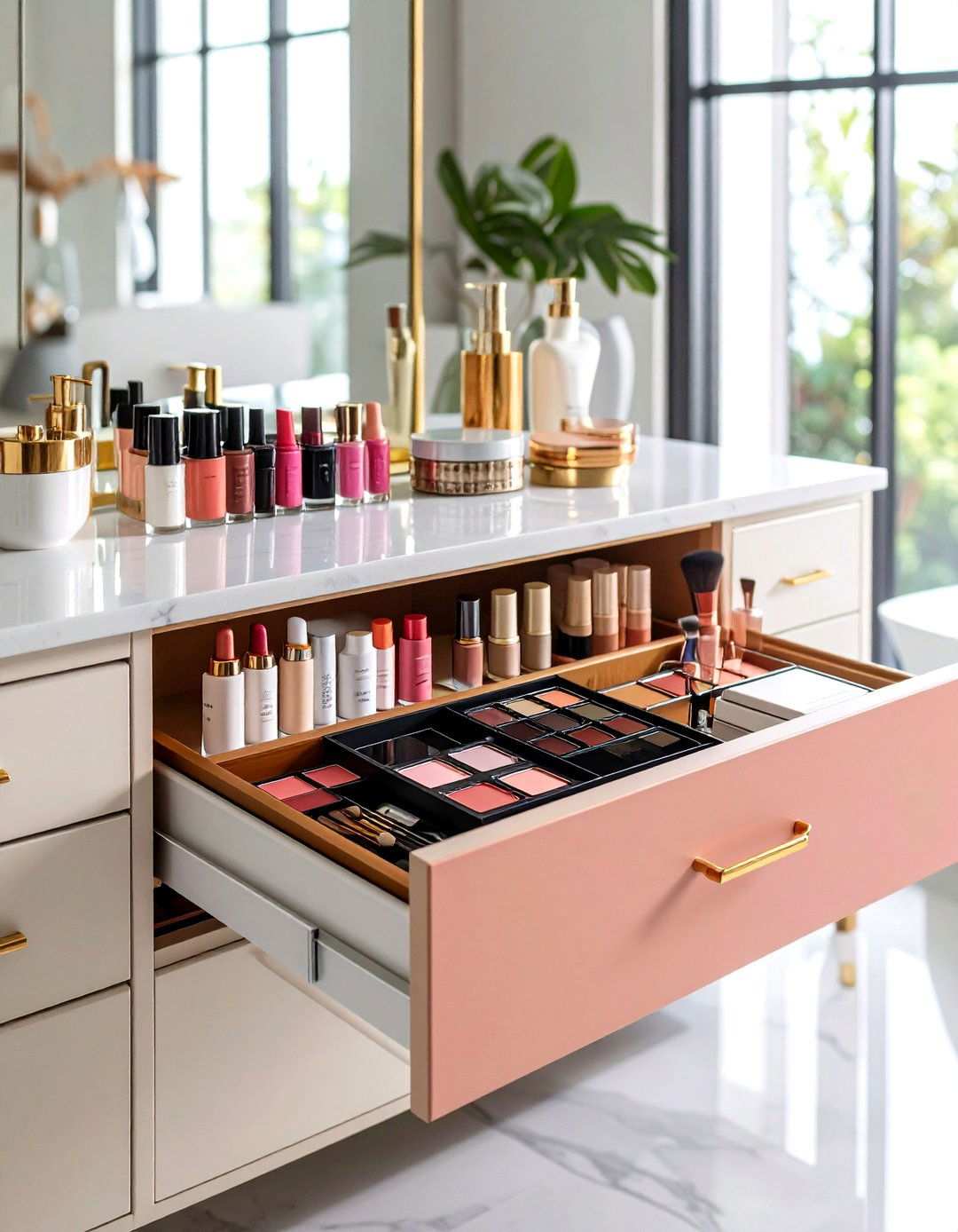 Allocate a Shallow Drawer Just for Makeup - 20 Bathroom Drawer Organization Ideas