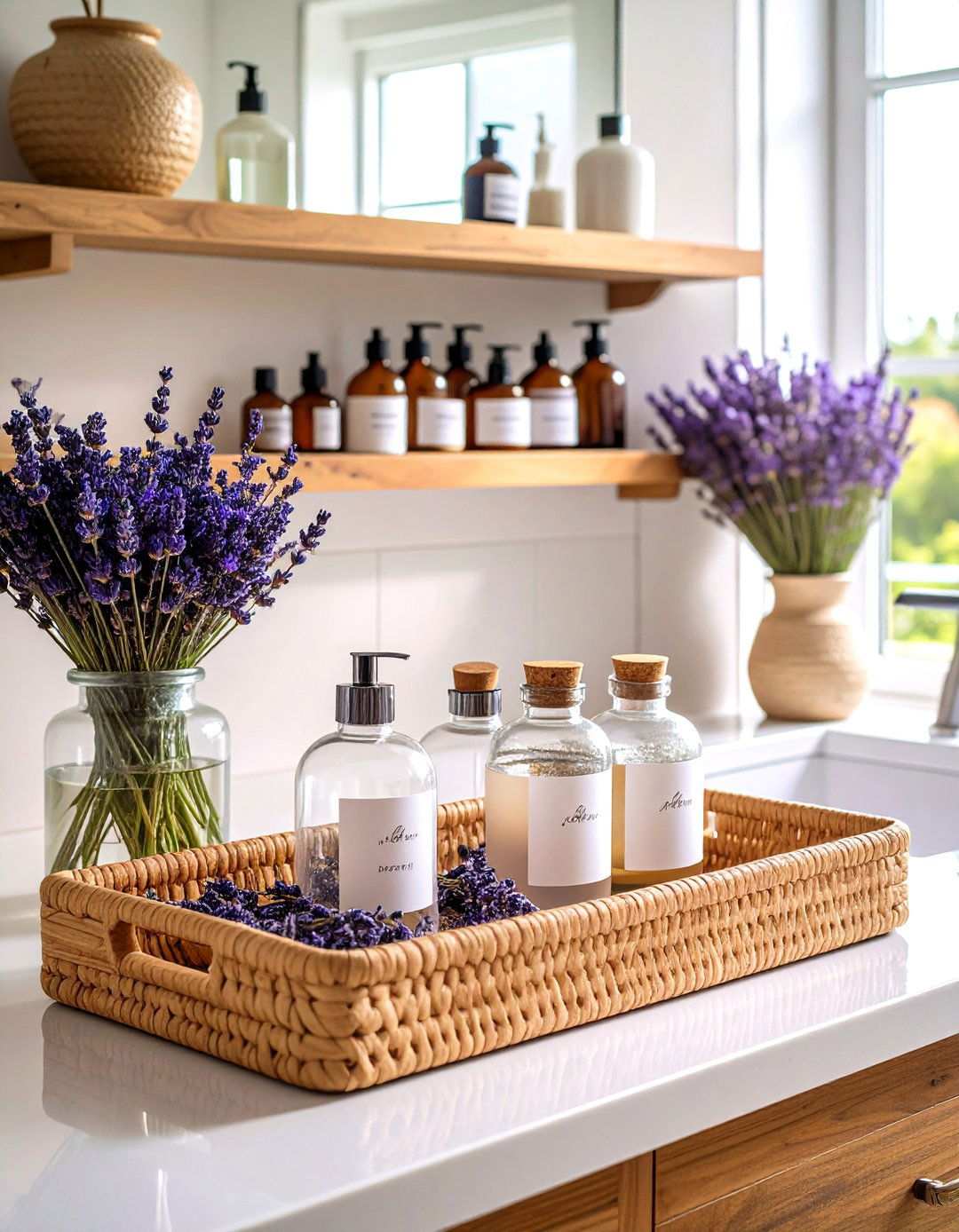 Apothecary Glass Bathroom Tray - 20 Bathroom Tray Ideas