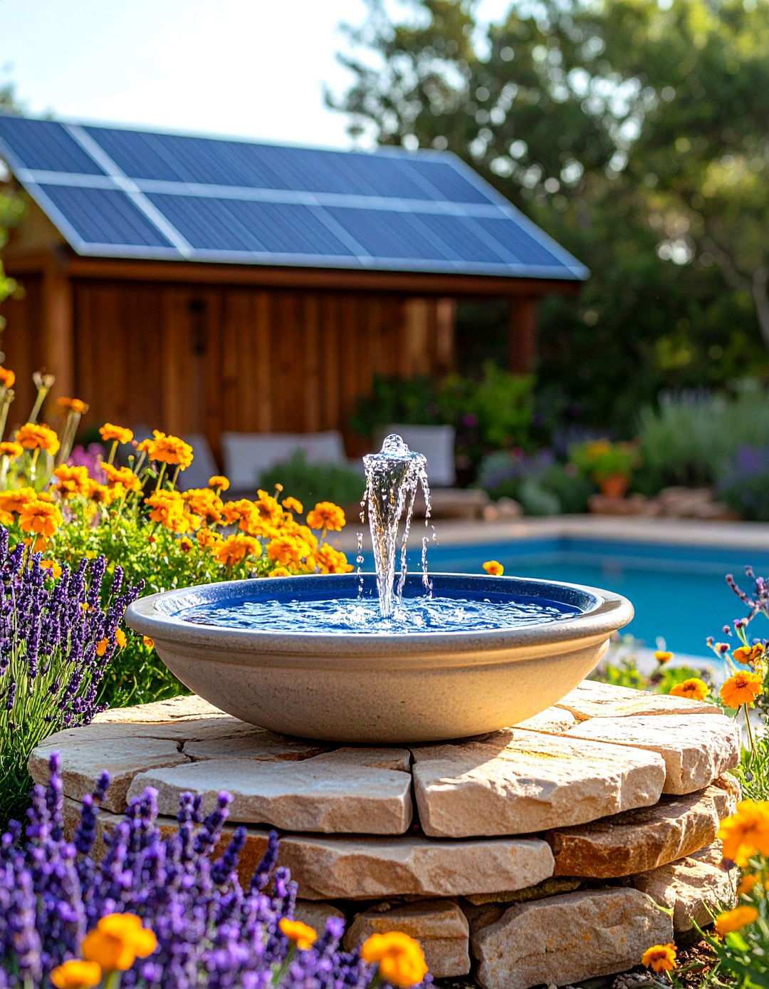Arizona Backyard Calming Water Feature Nook - 20 Arizona Backyard Ideas