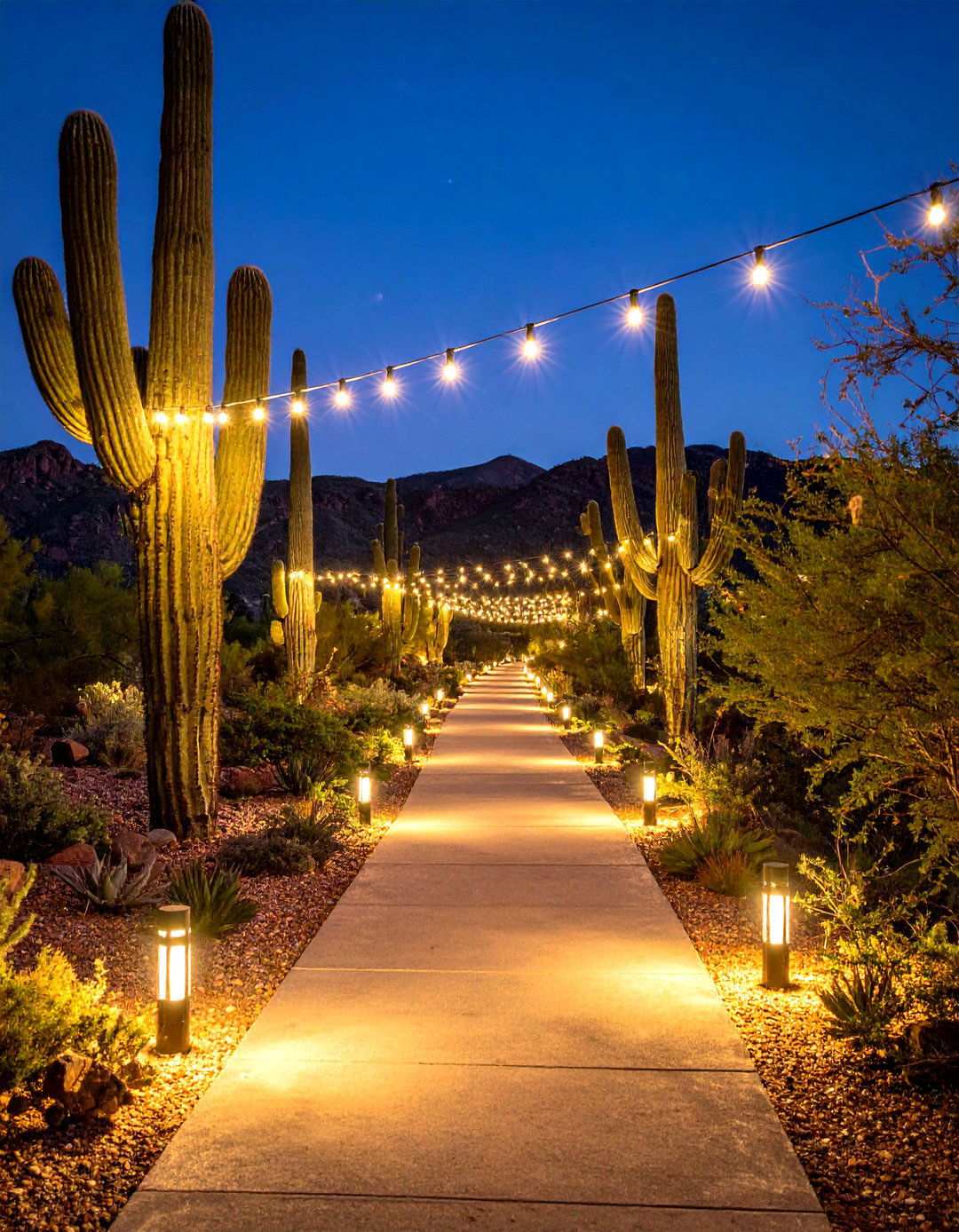 Arizona Backyard Desert Night Lighting - 20 Arizona Backyard Ideas