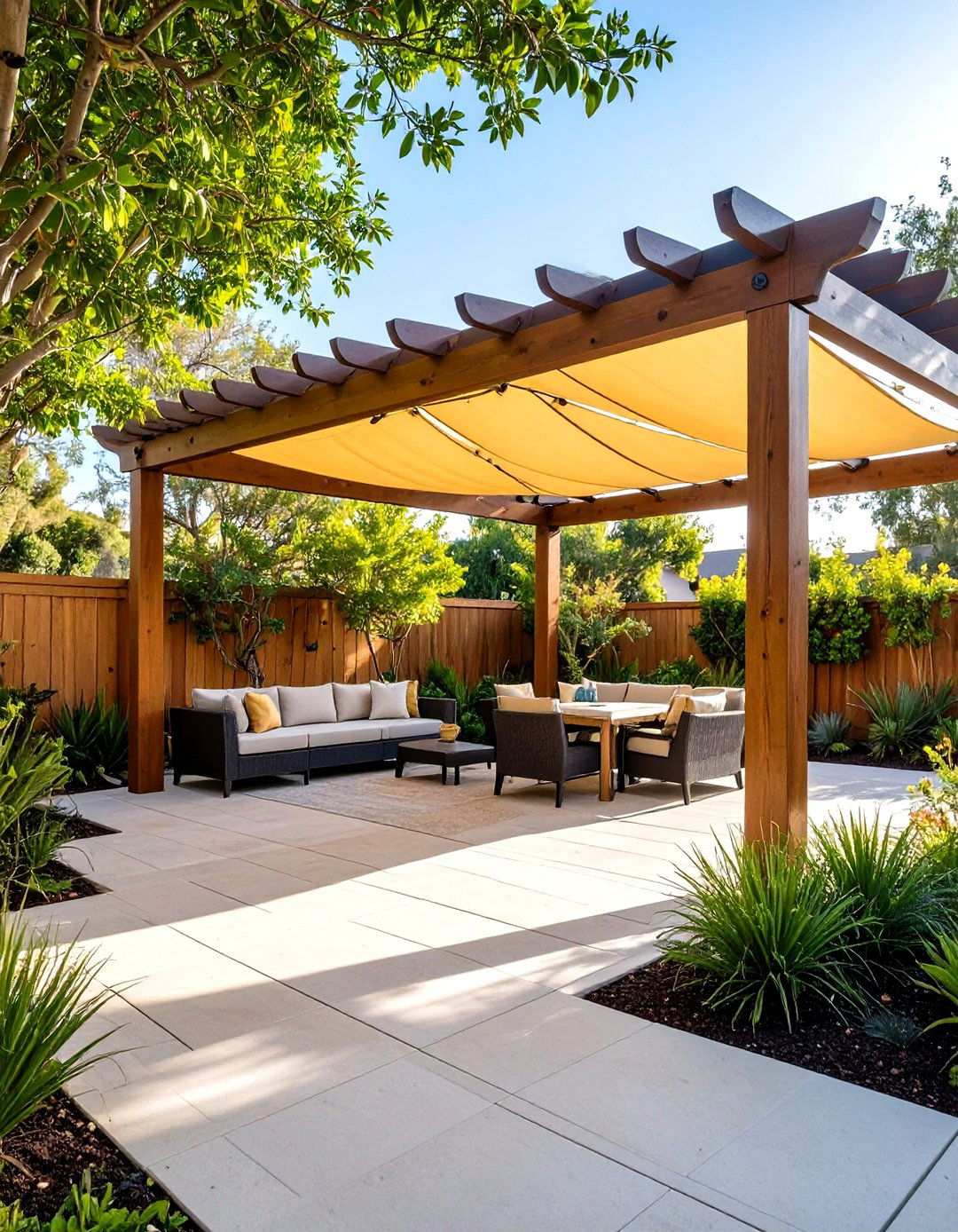Arizona Backyard Shade Sail and Pergola Duo - 20 Arizona Backyard Ideas