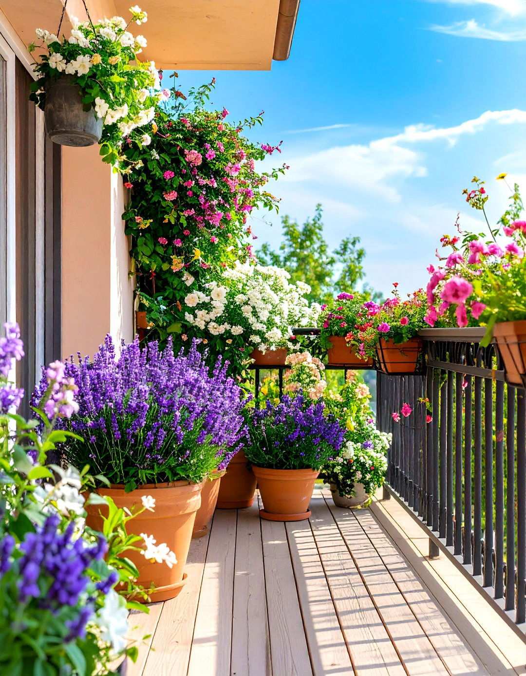 Aromatic Balcony Garden with Fragrant Plants - 20 Balcony Garden Ideas