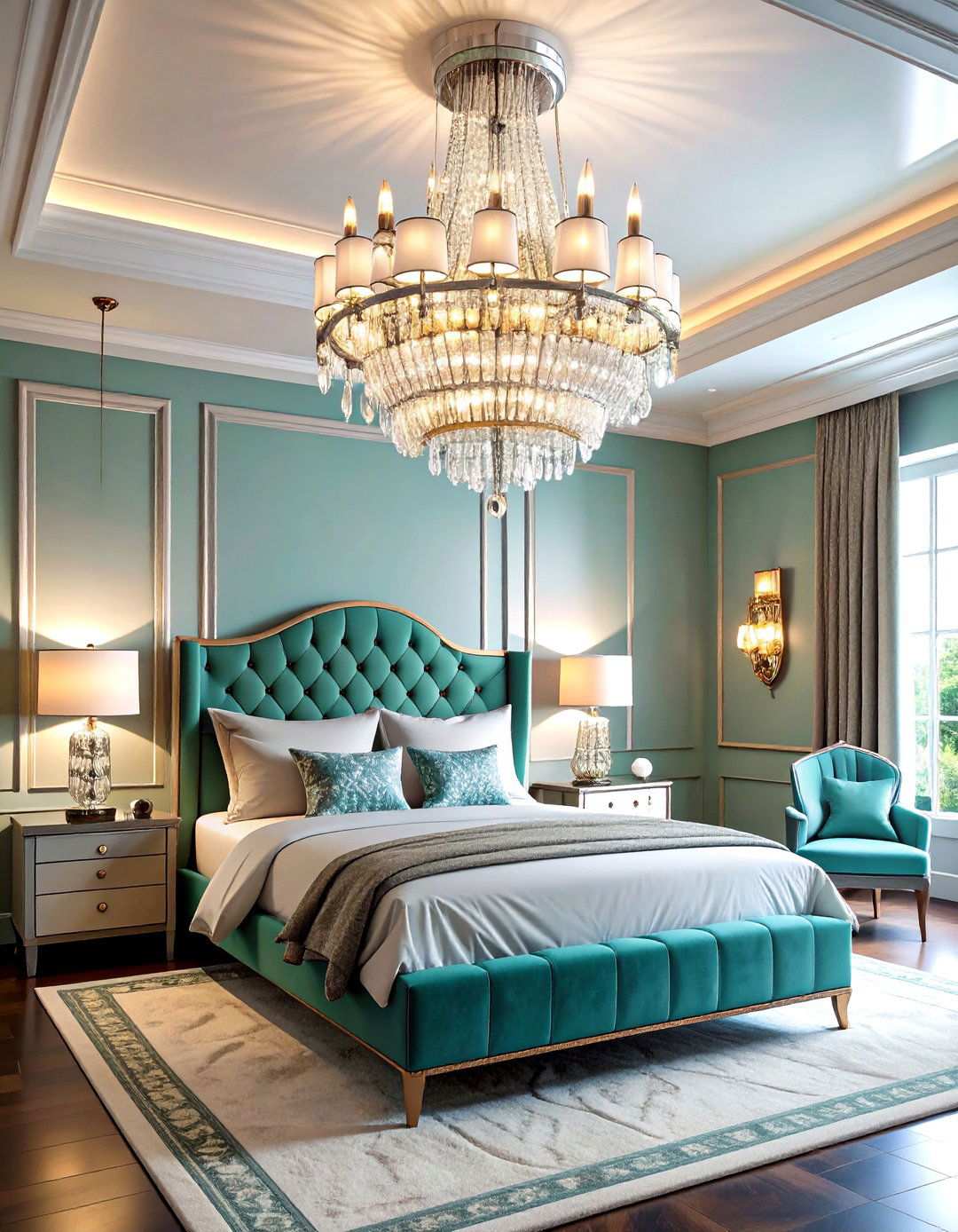 Art Deco Chandelier and Lighting Drama - 20 Art Deco Bedroom Ideas