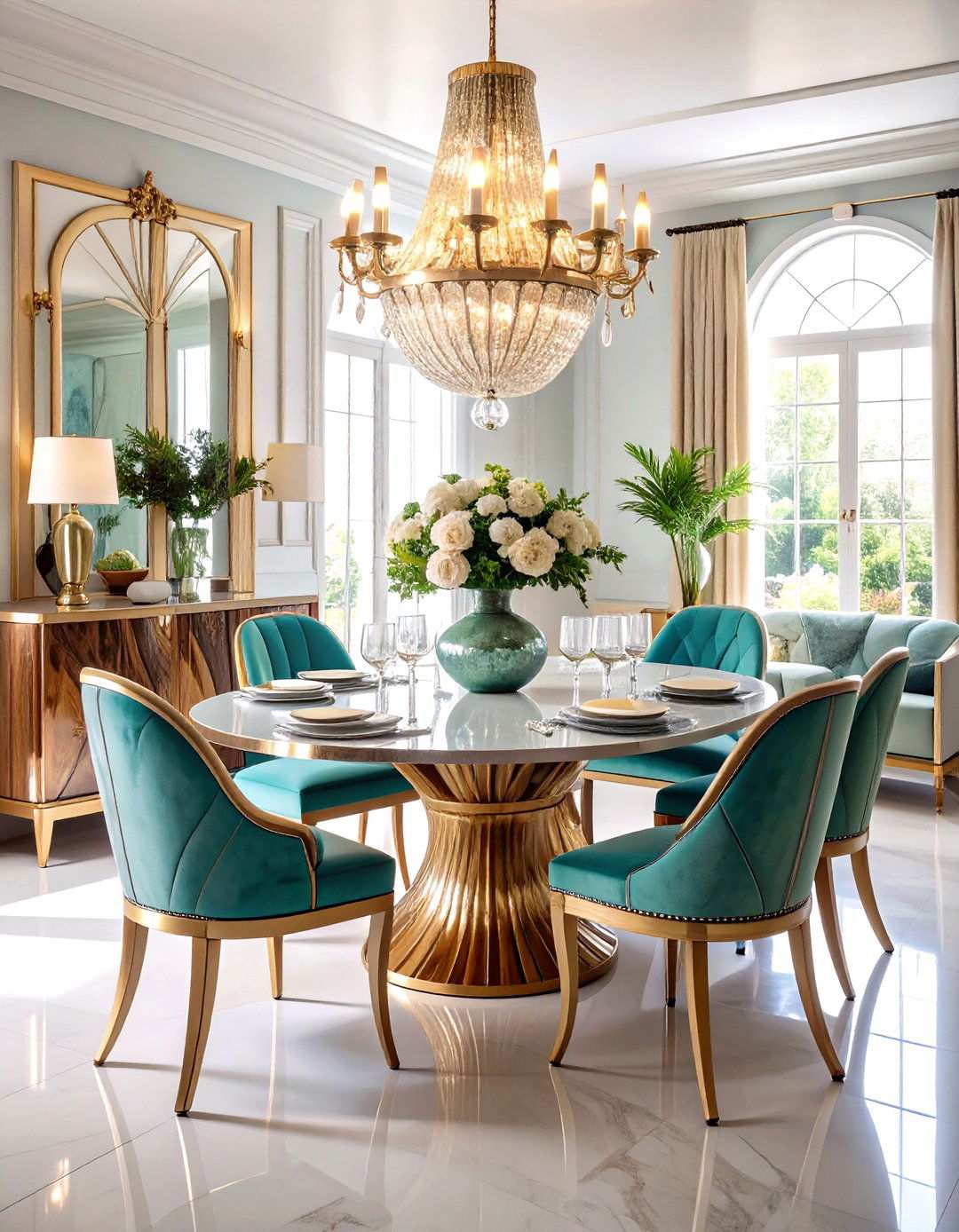 Art Deco Dining Room with Sculptural Furniture Pieces - 20 Art Deco Dining Room Ideas