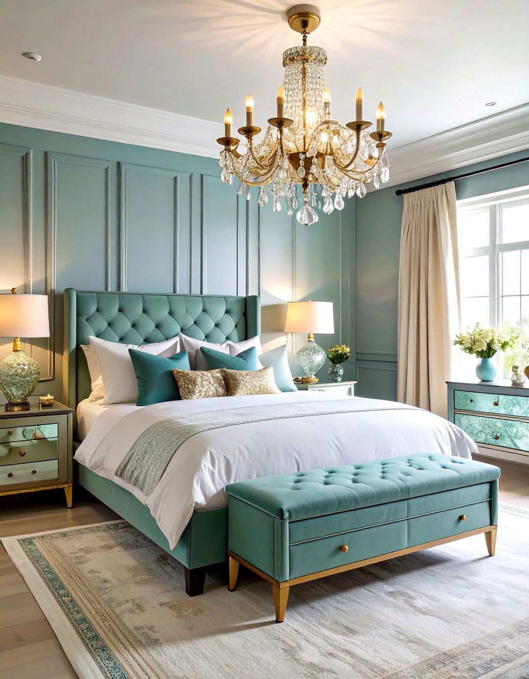 Art Deco Glass and Crystal Accents - 20 Art Deco Bedroom Ideas