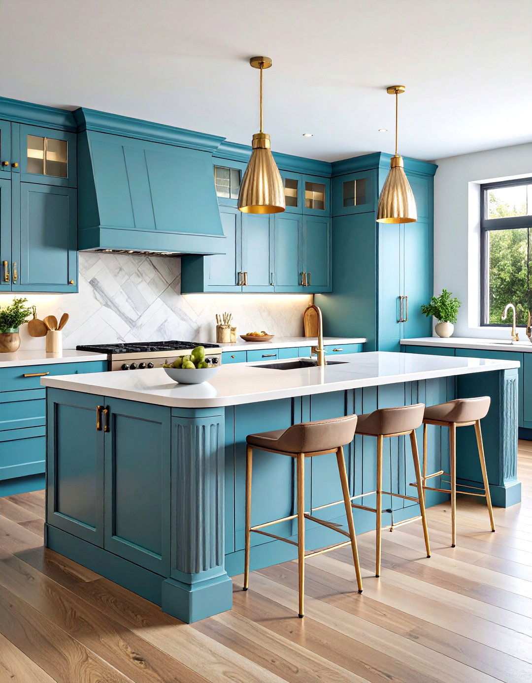 Art Deco Kitchen Curved Lines and Fluted Details - 20 Art Deco Kitchen Ideas