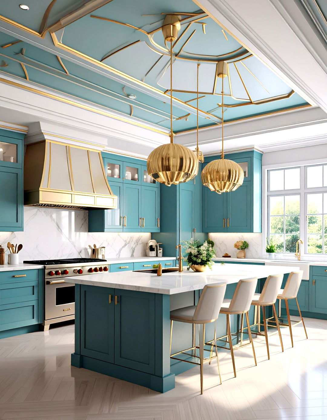 Art Deco Kitchen Dramatic Statement Ceilings - 20 Art Deco Kitchen Ideas