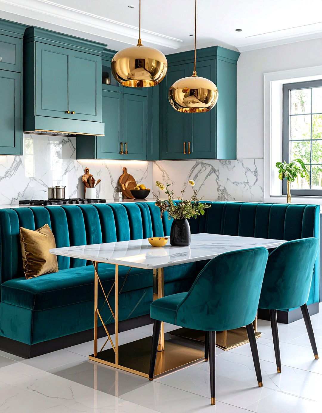Art Deco Kitchen Elegant Banquette Seating Areas - 20 Art Deco Kitchen Ideas