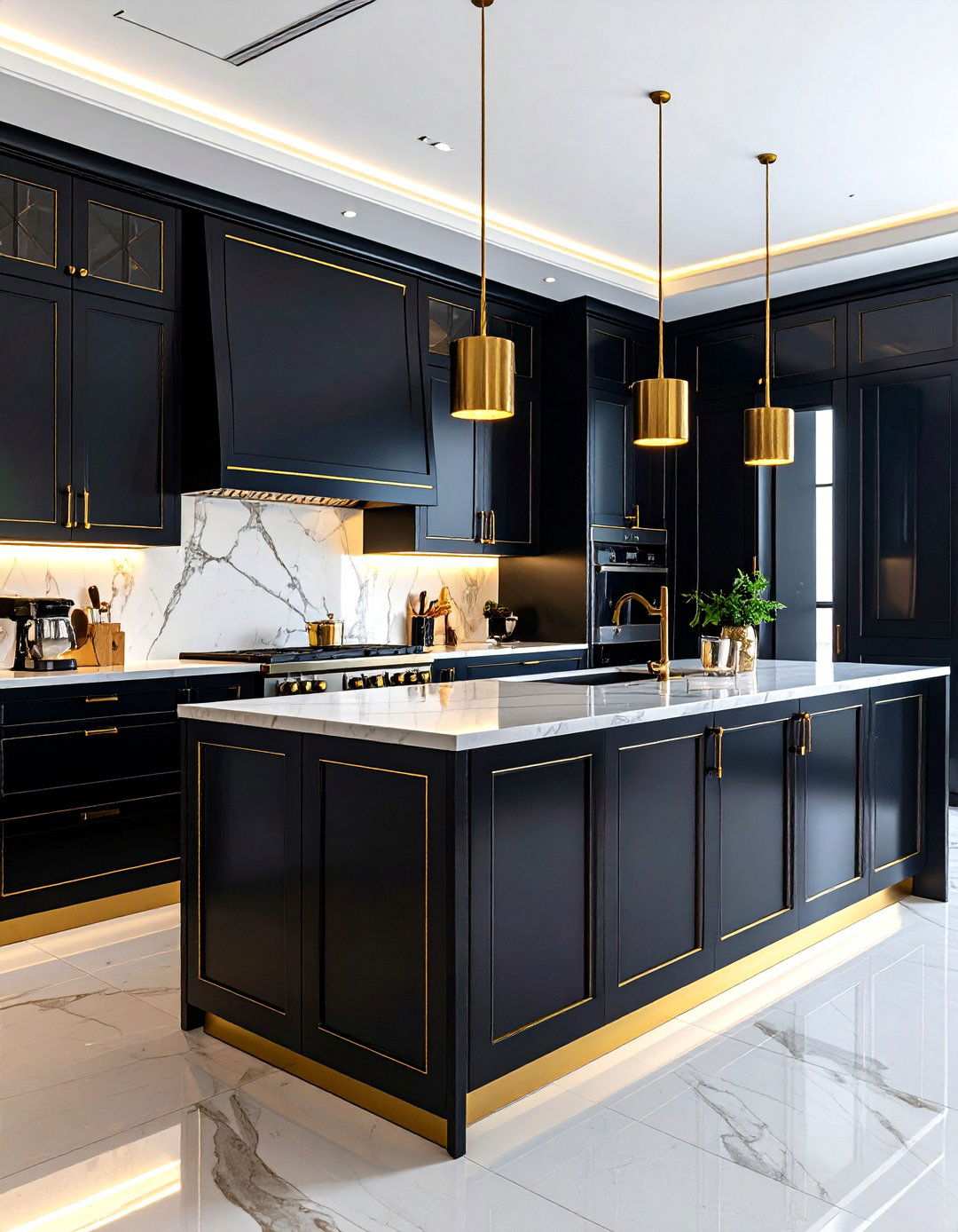 Art Deco Kitchen High Gloss Lacquered Cabinets - 20 Art Deco Kitchen Ideas