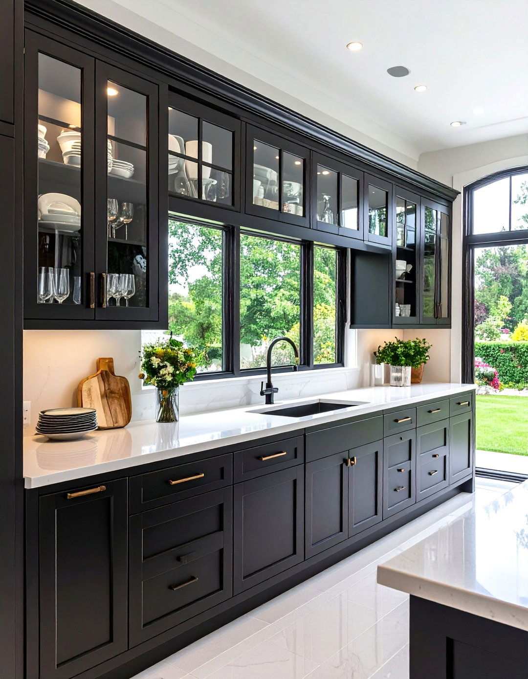 Art Deco Kitchen Textured Glass Cabinet Inserts - 20 Art Deco Kitchen Ideas