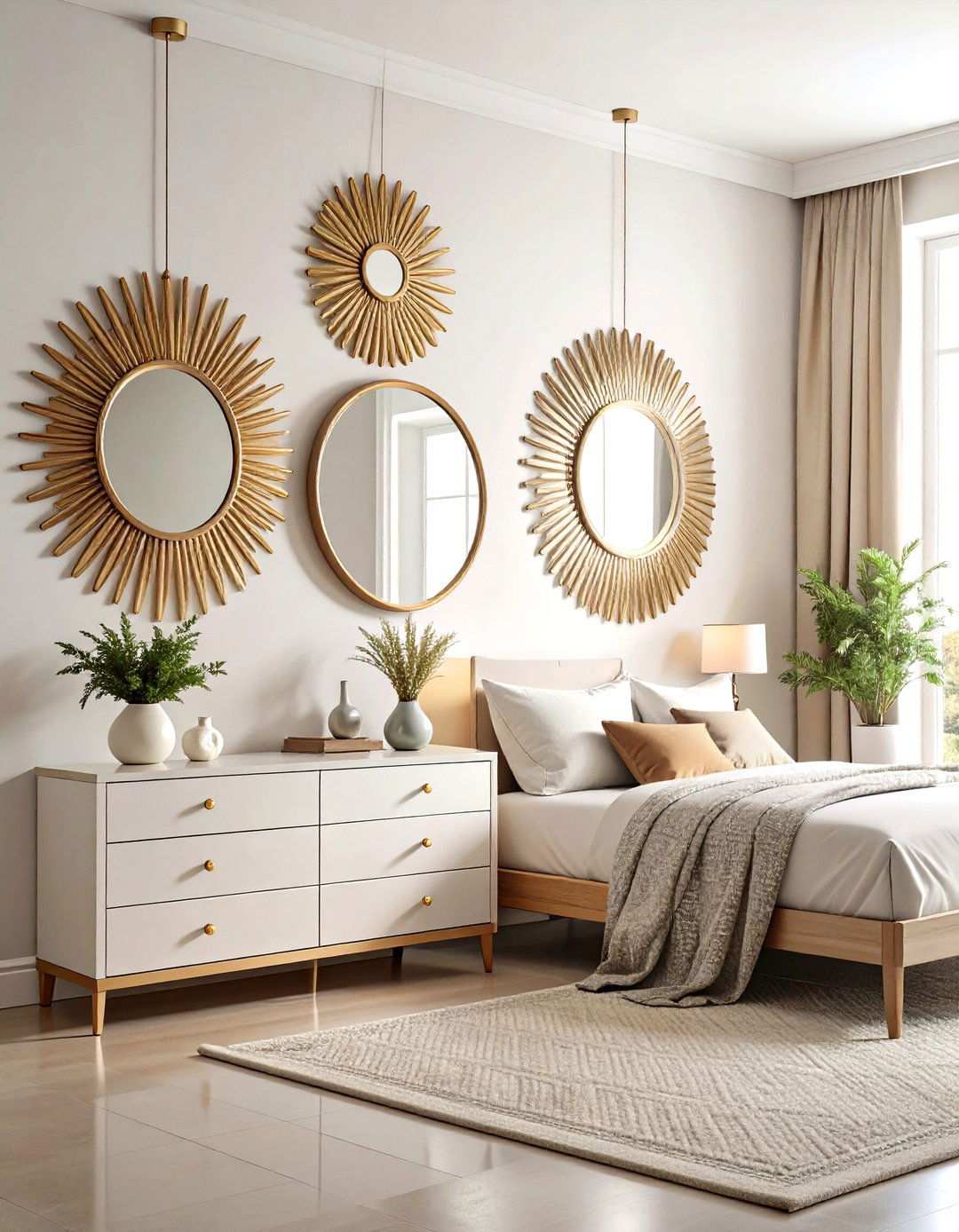 Art Deco Sunburst Mirror Collection - 20 Art Deco Bedroom Ideas