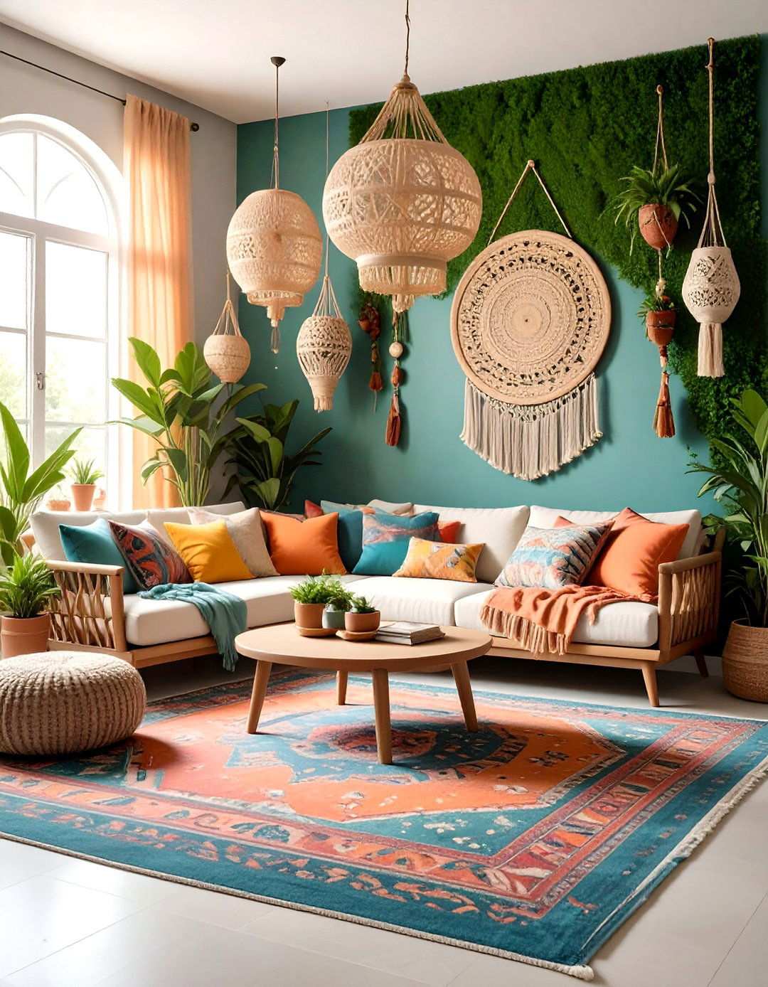 Artificial Grass Wall Boho Chic Design - 20 Artificial Grass Wall Design Ideas