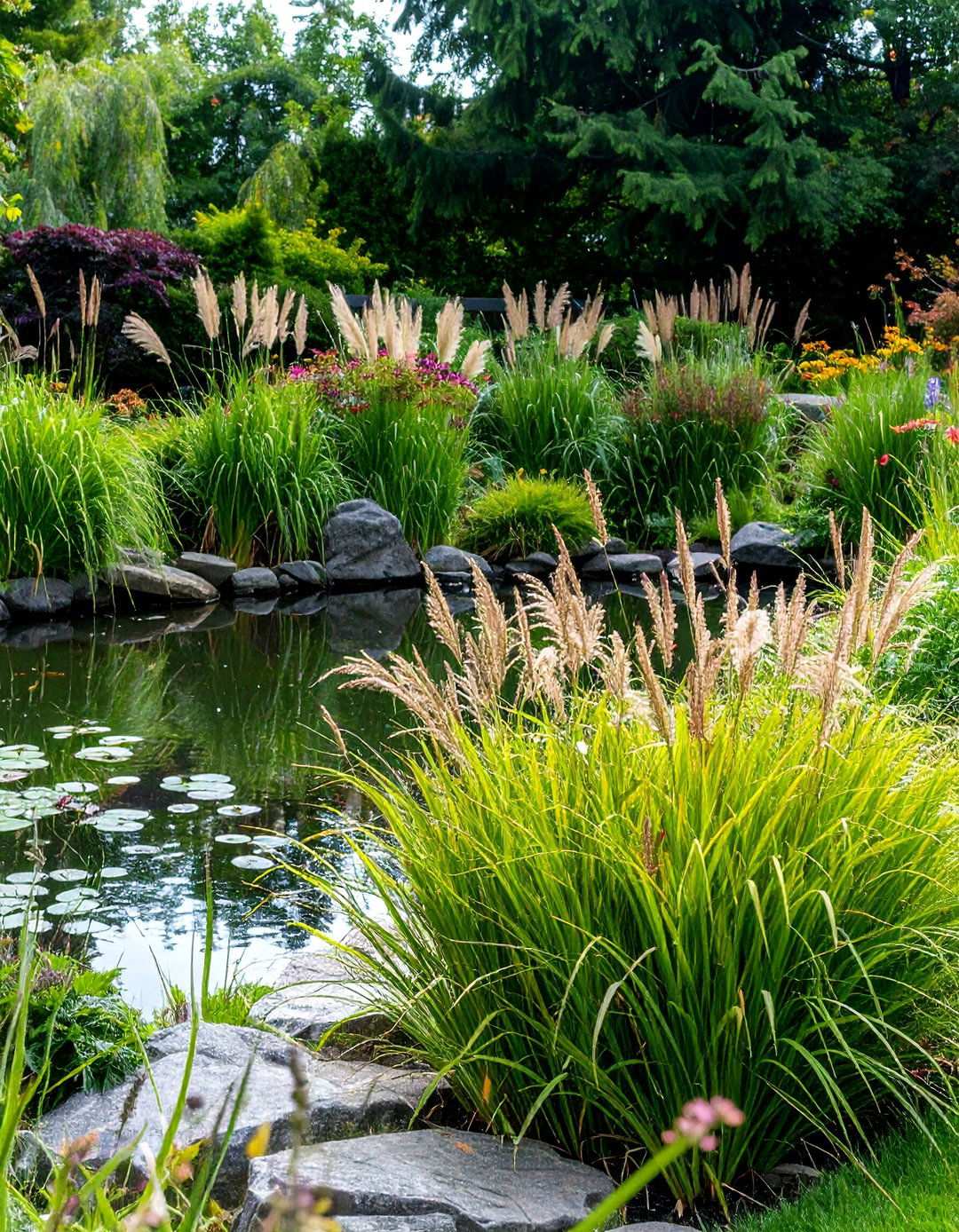 Asian Landscaping Ornamental Grass Feature Placement - 20 Asian Landscaping Ideas