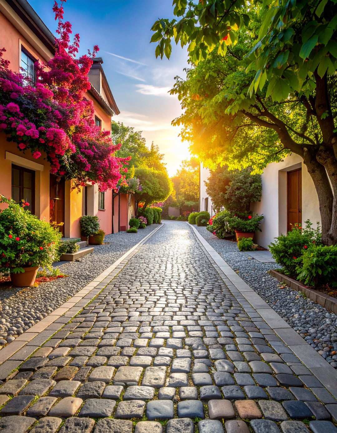 Asphalt Walkways with Cobblestone Texture Effects - 20 Asphalt Walkway Ideas