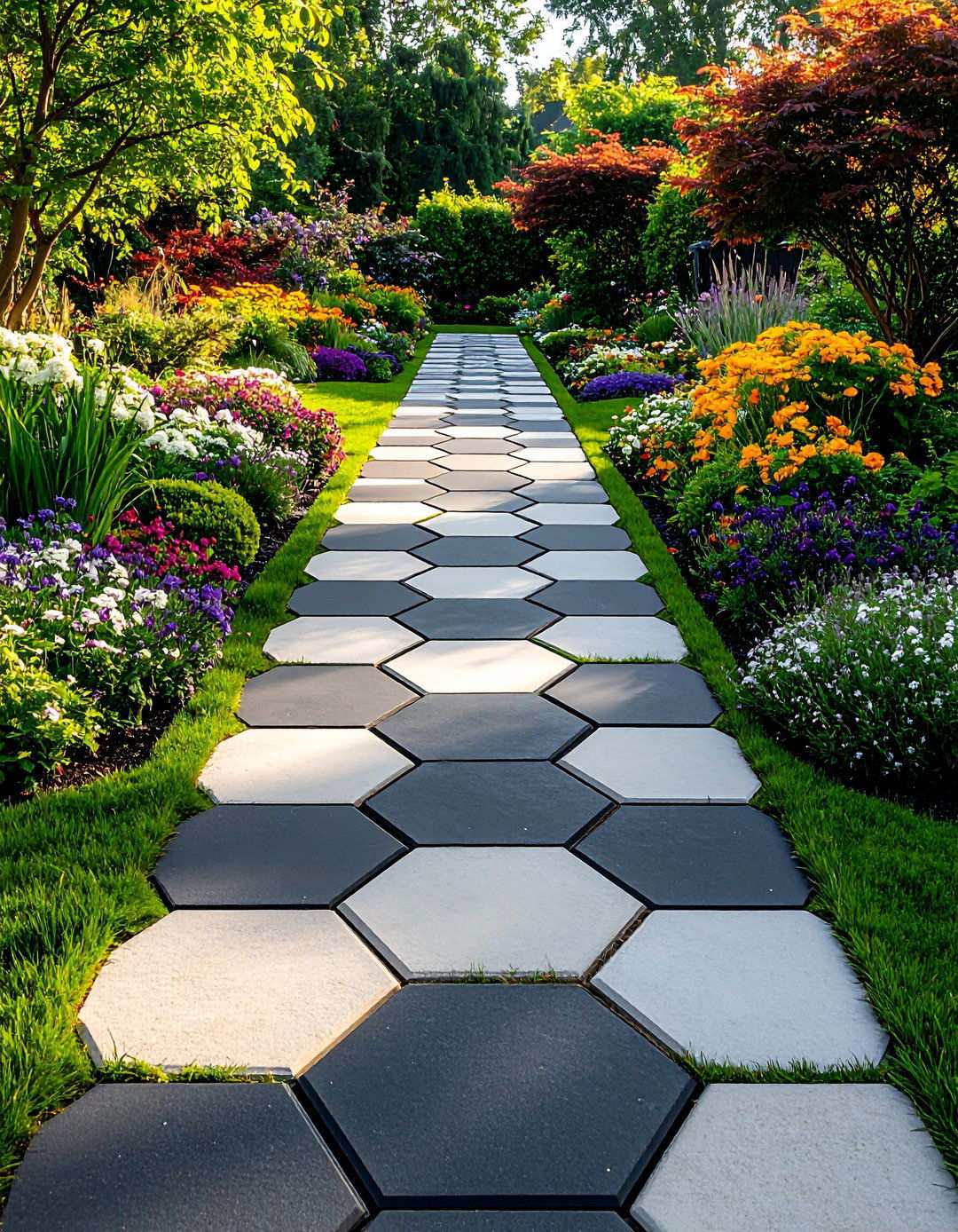 Asphalt Walkways with Geometric Pattern Designs - 20 Asphalt Walkway Ideas