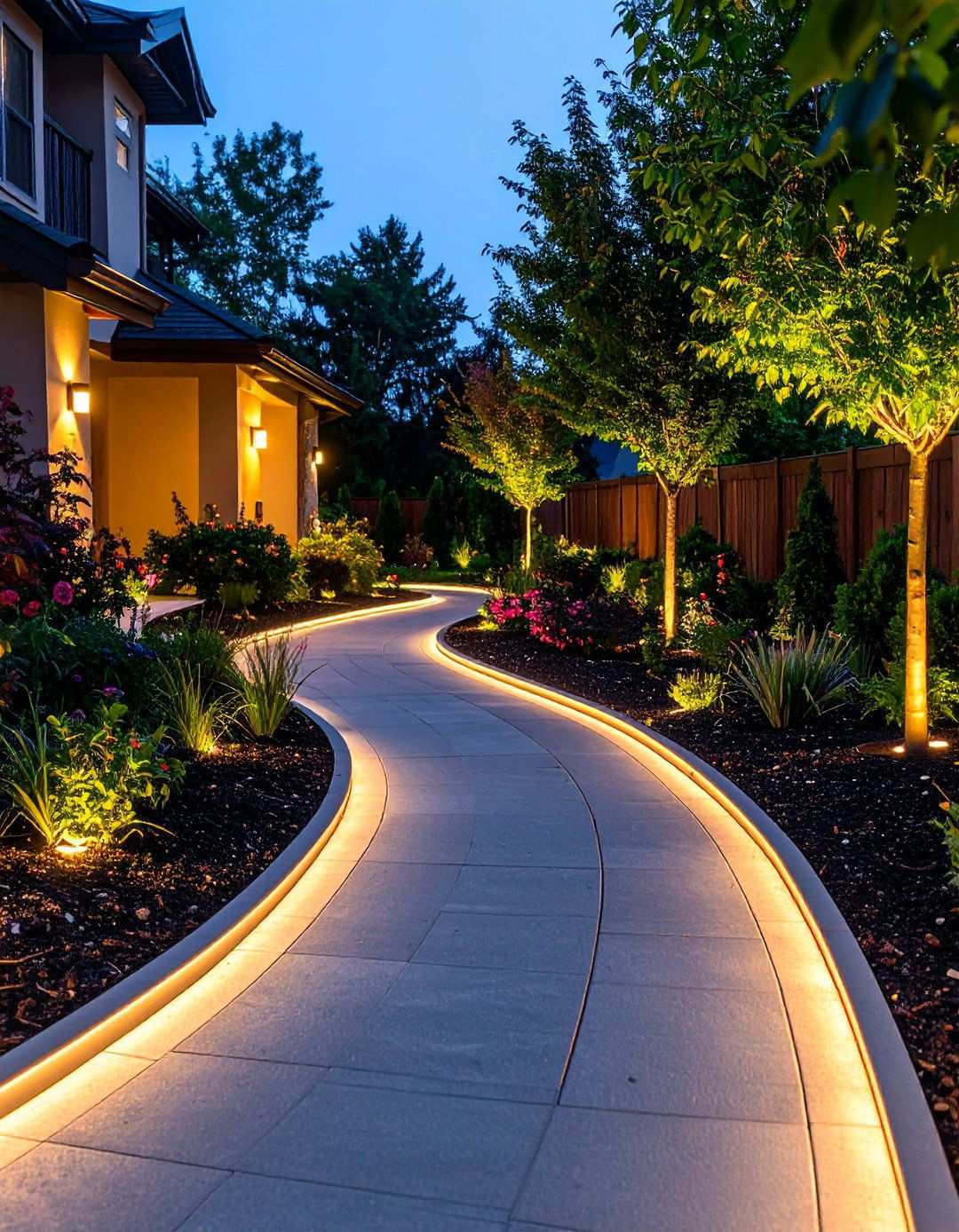 Asphalt Walkways with Integrated Lighting Solutions - 20 Asphalt Walkway Ideas