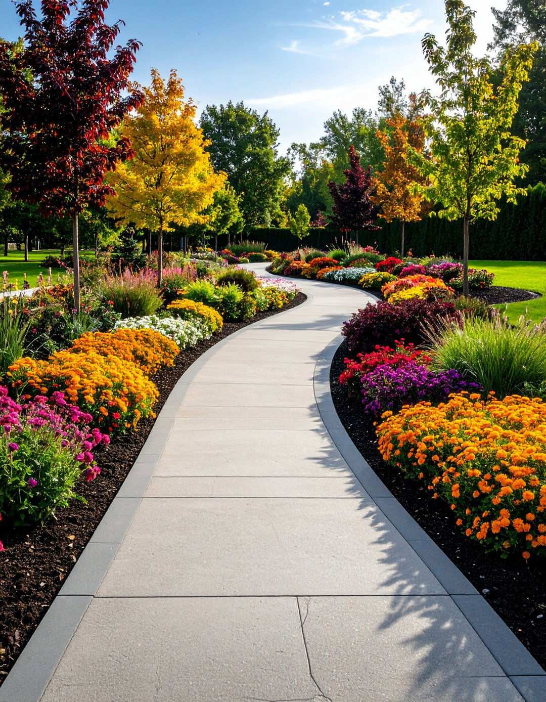 Asphalt Walkways with Integrated Planting Areas - 20 Asphalt Walkway Ideas