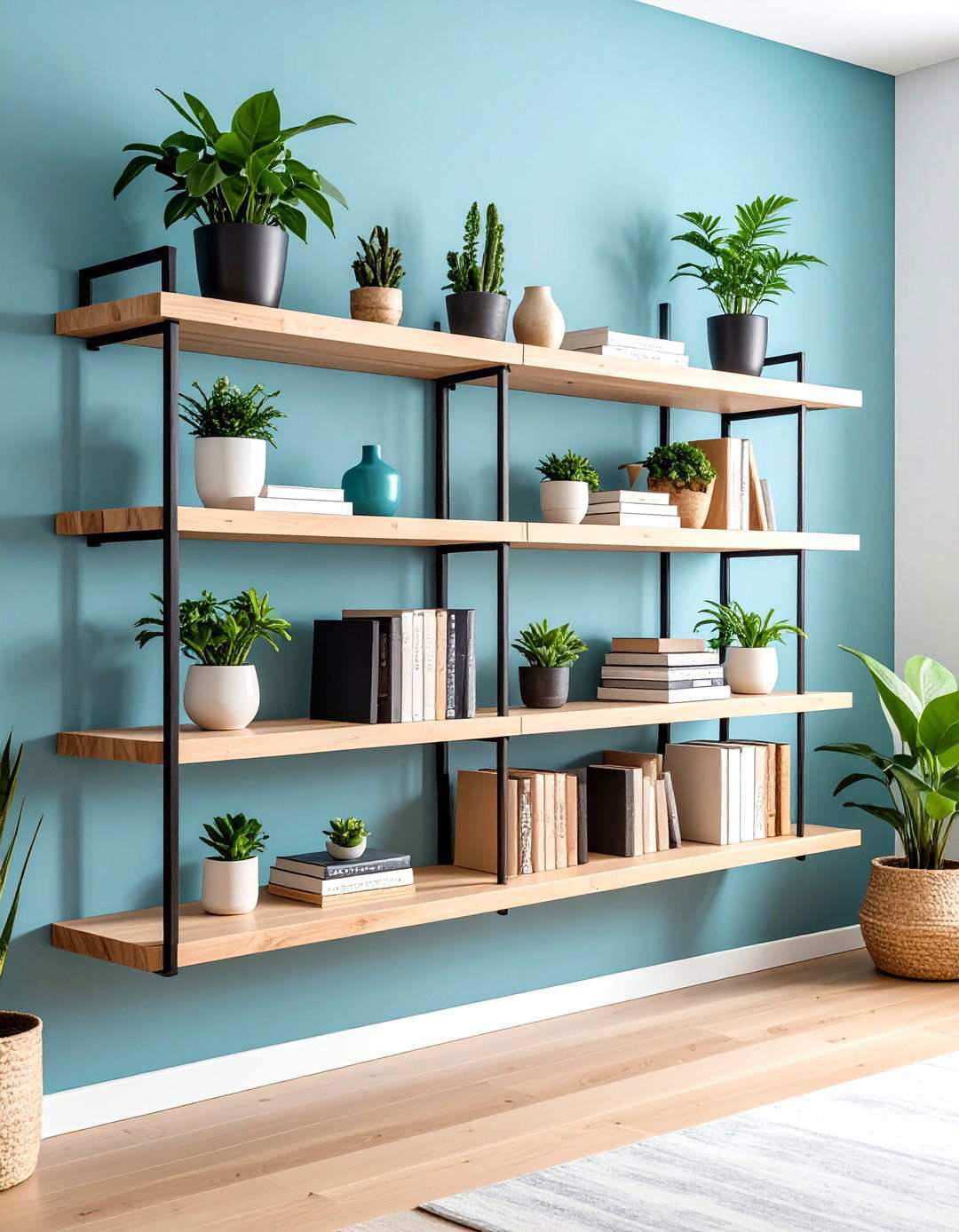 Asymmetrical Balance Floating Shelves - 20 Asymmetrical Balance Interior Design Ideas