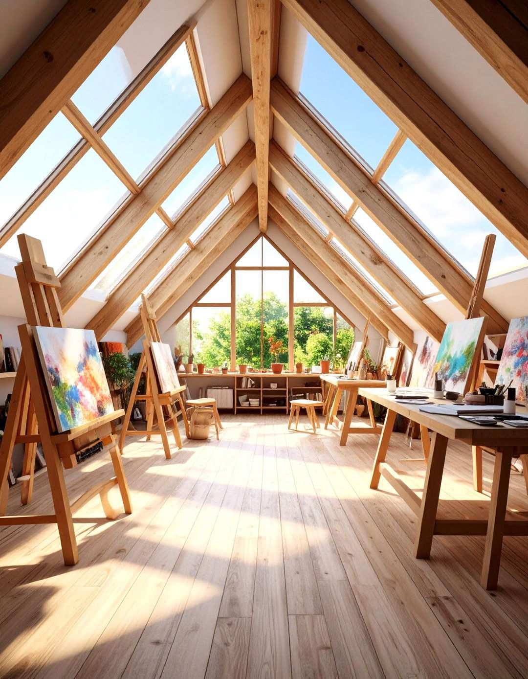 Attic Room Art Studio with Maximum Natural Light - 20 attic room ideas