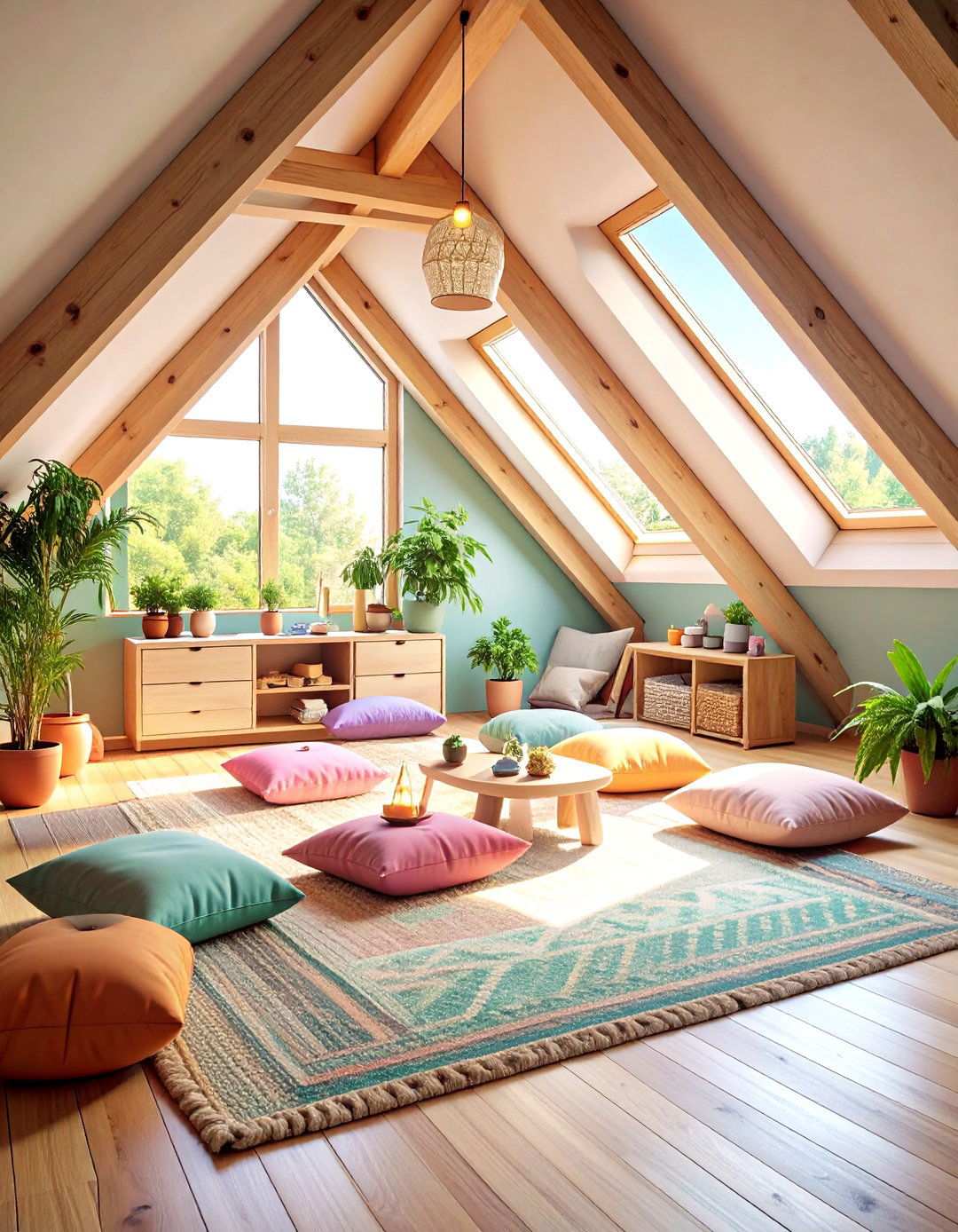 Attic Room Meditation Space with Minimalist Design - 20 attic room ideas
